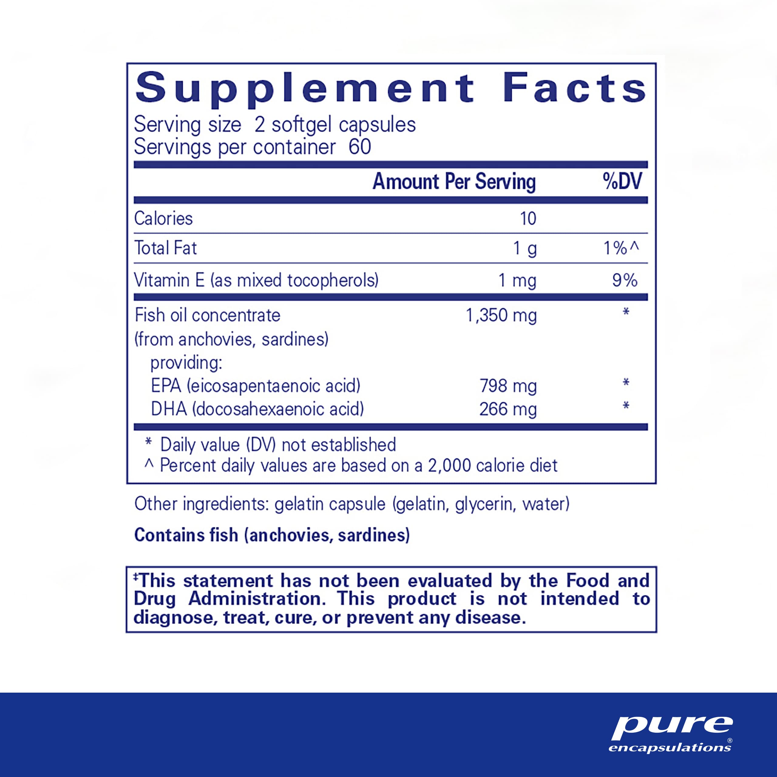 Pure Encapsulations EPA Ultimate - Eco-Friendly Supercritical CO2 Extracted EPA Fish Oil Concentrate - 120 Softgel Capsules