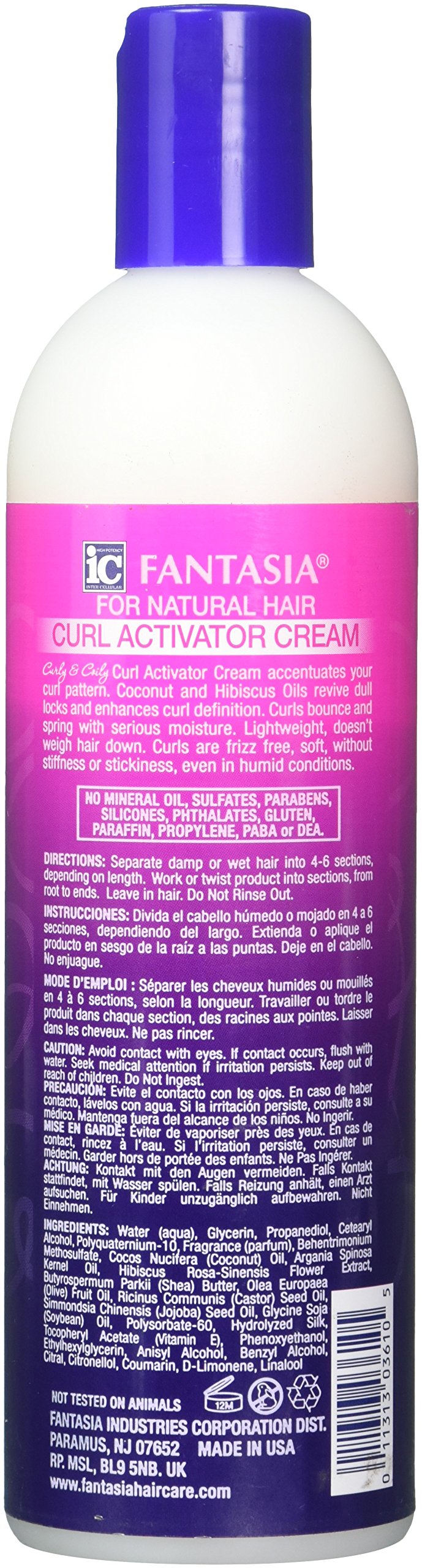 Fantasia Curly & Coily Curl Activator Cream, 12.5 Ounce - Pack Quantity: 1