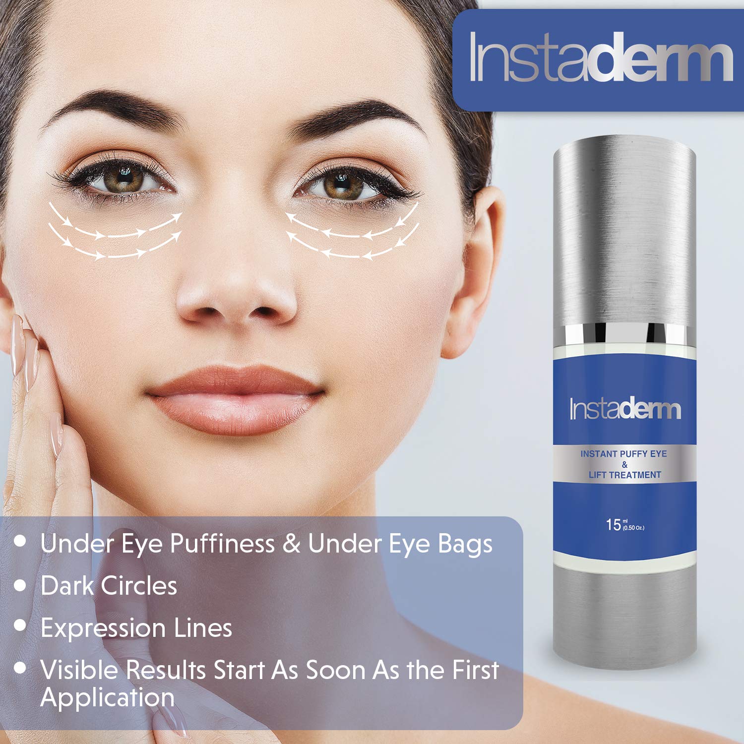 Instant Puffy Eye & Lift Treatment ââ‚¬â€œ Removes Under Eye Bags & Puffiness. Eliminate Dark Circles & Wrinkles. Naturally Ageless Hydrating Cream. Disappears Before Your Eyes Within Minutes.
