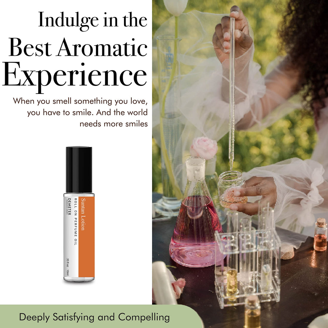 DEMETER Suntan Lotion Perfume Oil Roll on, .33 Oz, Long-Lasting