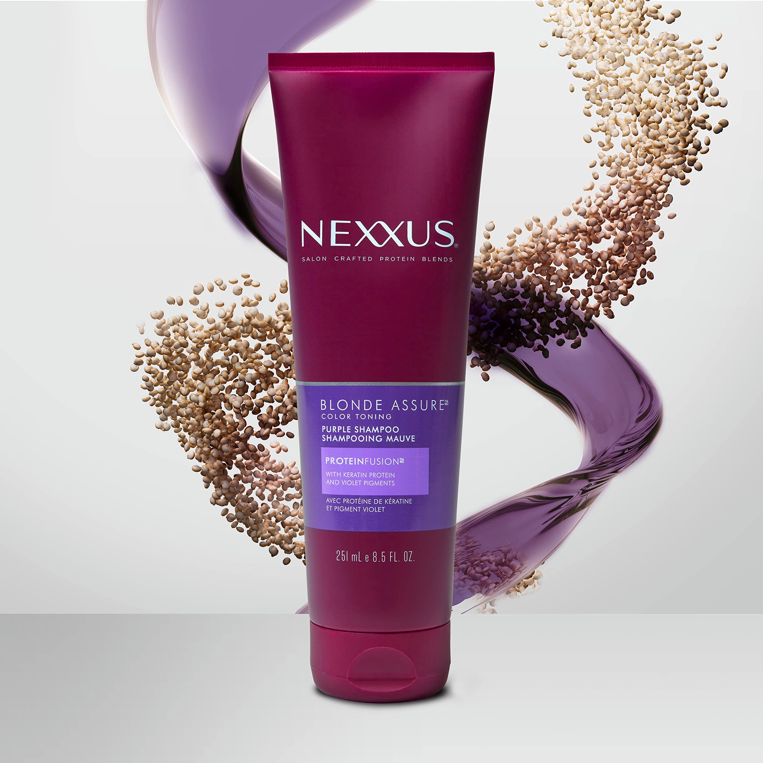 Nexxus Blonde Assure Purple Shampoo, Color Care Shampoo, For Blonde Hair Keratin Protein 8.5 oz