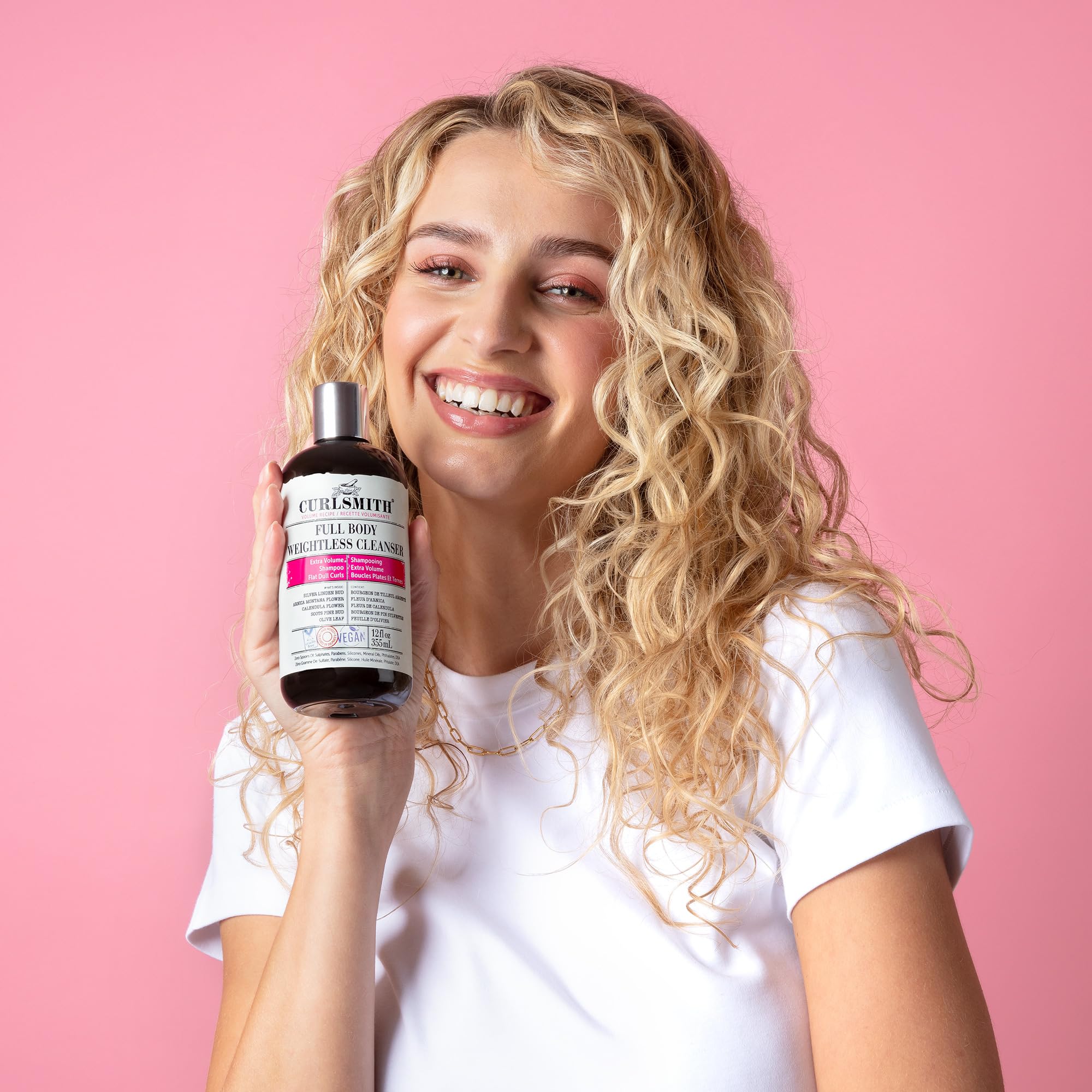 CURLSMITH - Full Body Weightless Cleanser, Volumizing Shampoo for Wavy, Curly or Coily Hair, Vegan (355ml/12fl oz)