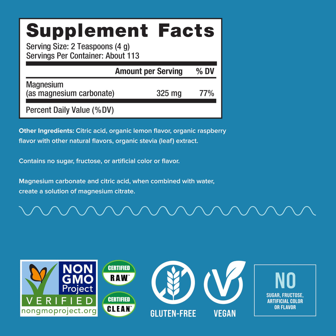 Natural Vitality Calm, Magnesium Citrate Supplement Powder, Anti-Stress Drink Mix, Raspberry Lemon, 16 Ounces