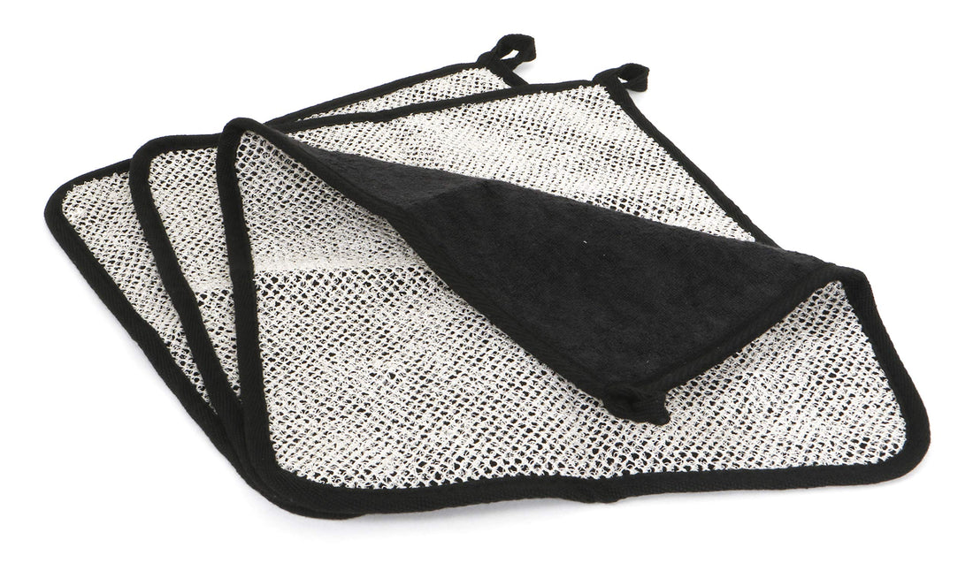 Paradiso 6pk Soft-Weave Wash Cloths, Black