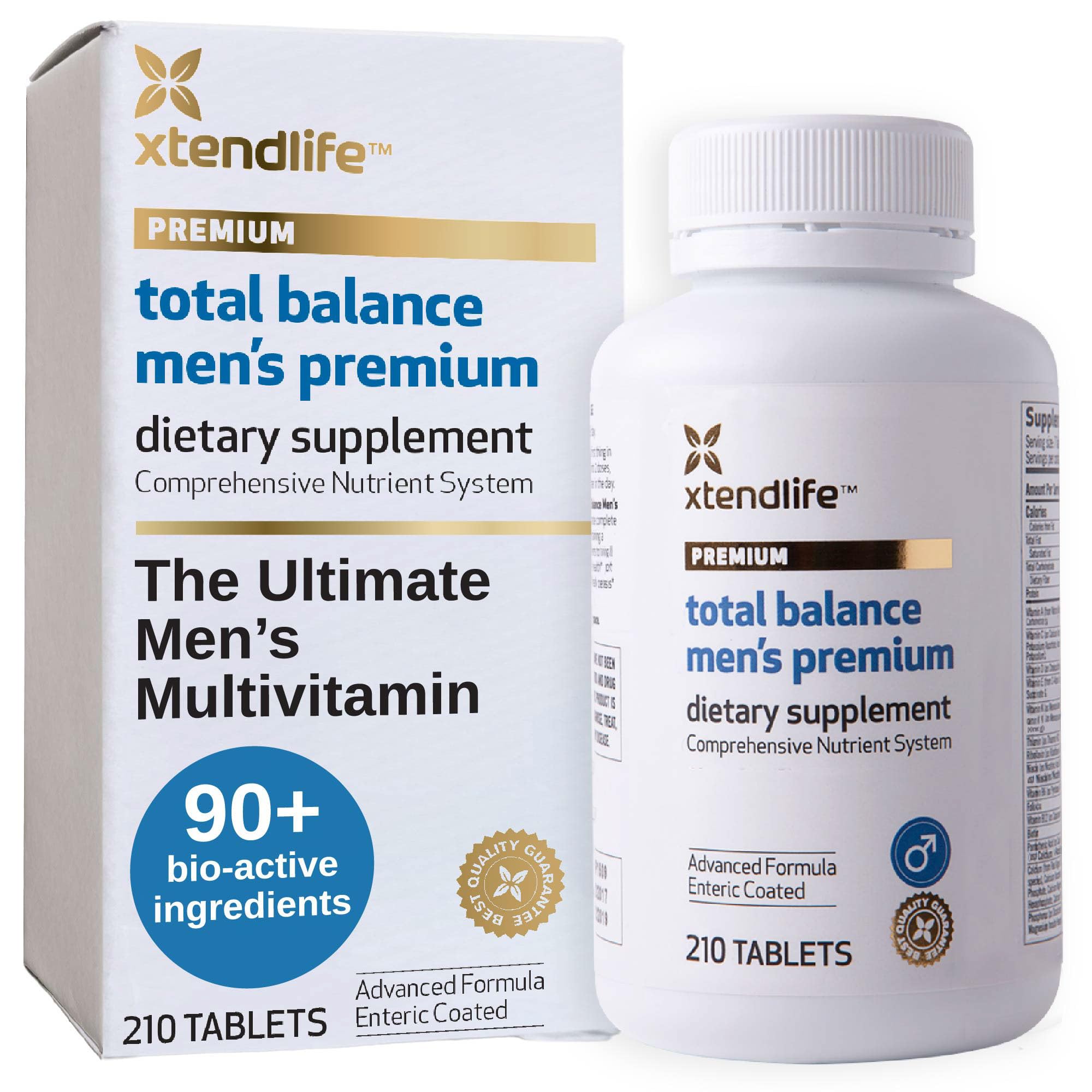Xtendlife Total Balance Men's Premium Extra Strength Daily Multivitamin & Mineral - 90+ Nutrients for Complete Immune, Heart, Digestive, and Cellular Health - 30 Day Supply
