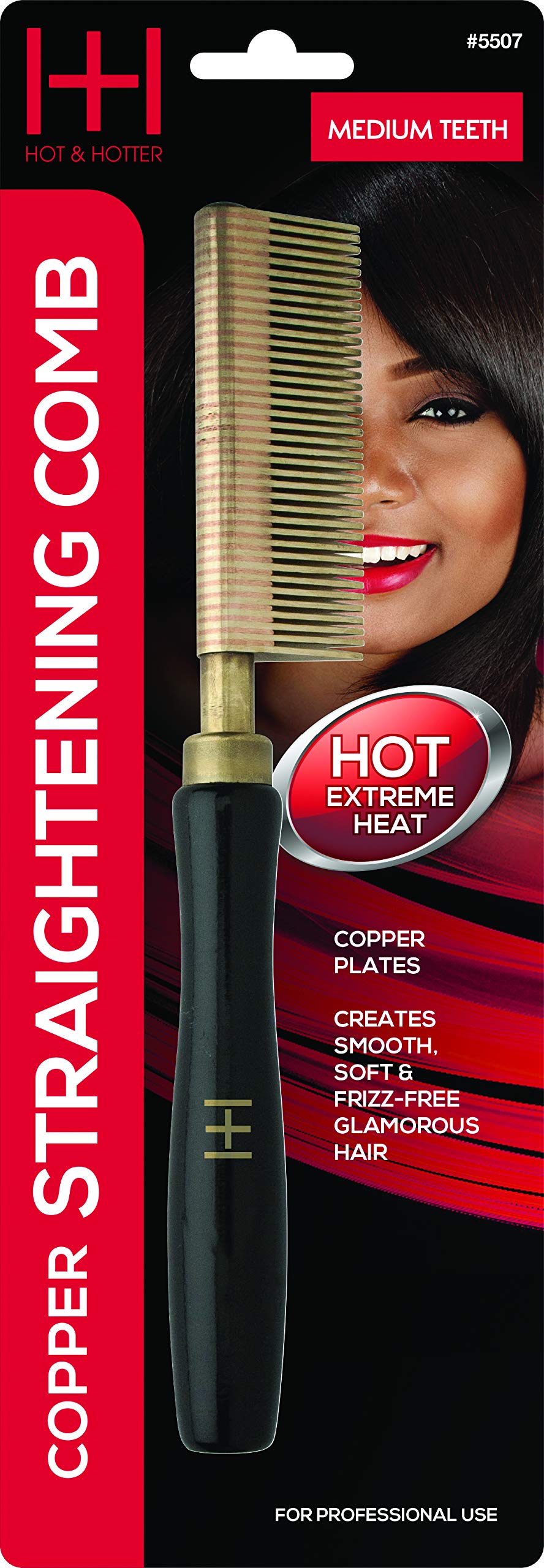 Annie Straightening Comb, Medium Teeth with Copper