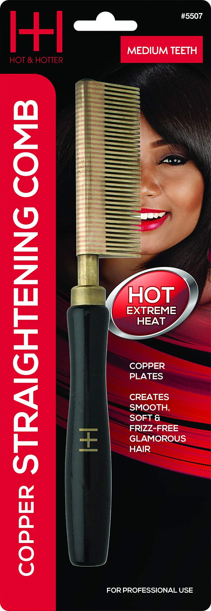 Annie Straightening Comb, Medium Teeth with Copper