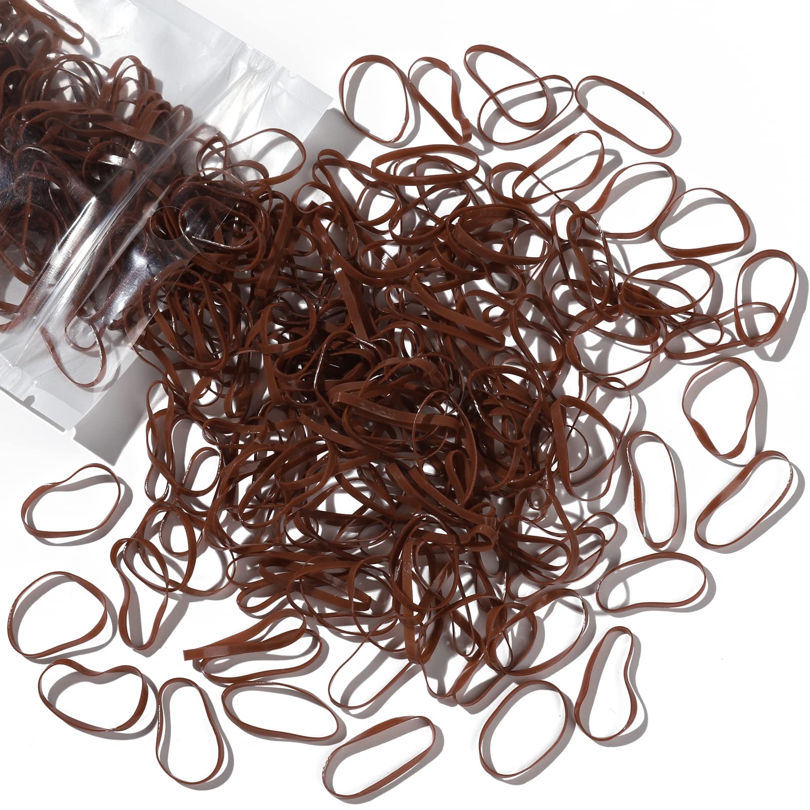 Teenitor Elastic Hair Bands, Rubber Bands for Hair, Small Hair Ties, 300pcs, Light Brown