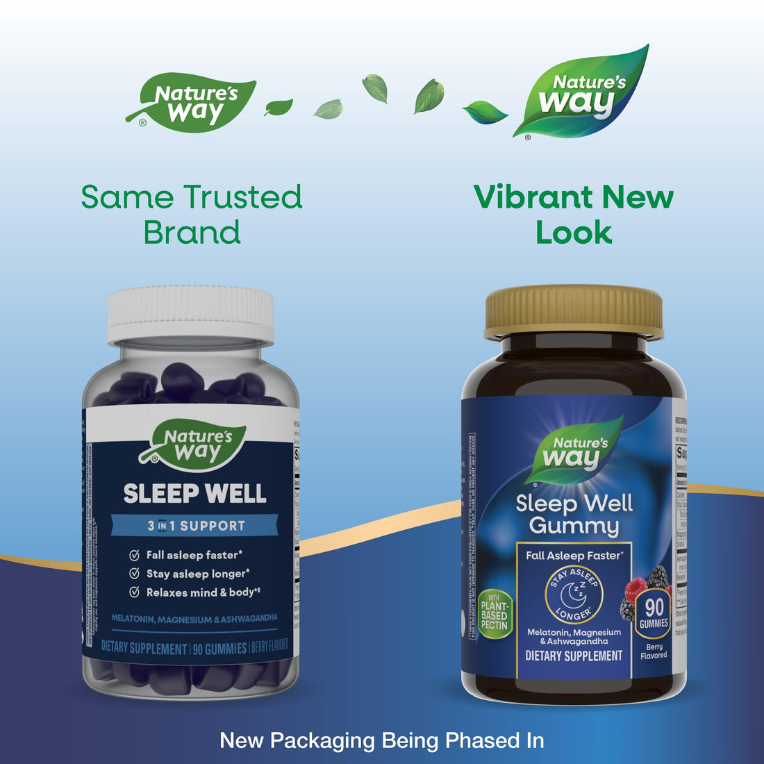 Nature’s Way Sleep Well Gummies, Sleep Support for Adults*, with Melatonin, Ashwagandha and Magnesium, Berry Flavored, 90 Gummies (Packaging May Vary)