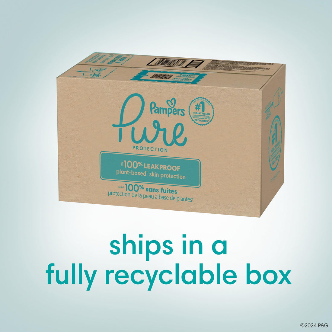 Pampers Diapers Size 2, 186 Count - Pampers Pure Disposable Baby Diapers, Hypoallergenic and Unscented Protection, ONE MONTH SUPPLY