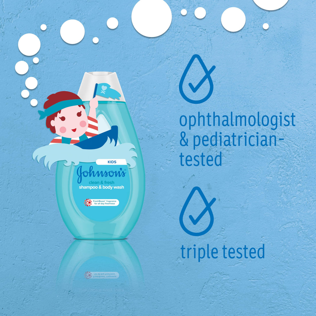 Johnsons Clean & Fresh Tear-Free Childrens Shampoo & Body Wash, Paraben-, Sulfate- & Dye-Free Formula is Hypoallergenic & Gentle on Toddlers Sensitive Skin, FreshBoost Fragrance, 13.6 fl. oz