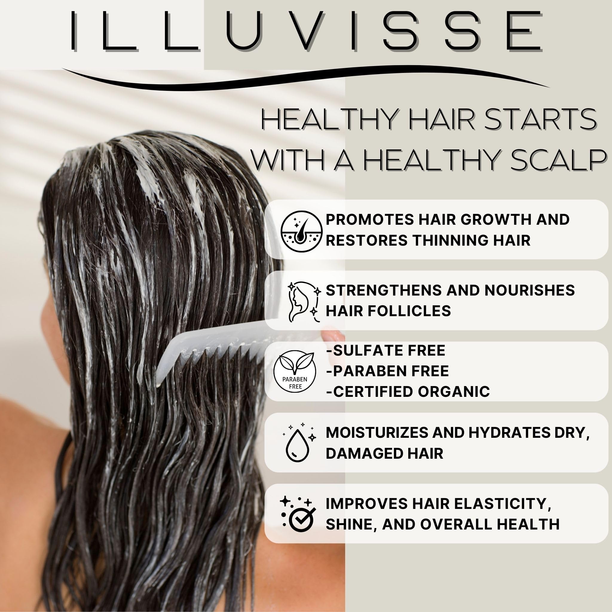 ILLUVISSE Batana Oil Shampoo and Conditioner Set - Organic Batana & Rosemary Oil for Hair Growth & Restoration - Thickening Formula with Organic Ingredients - For Women & Men