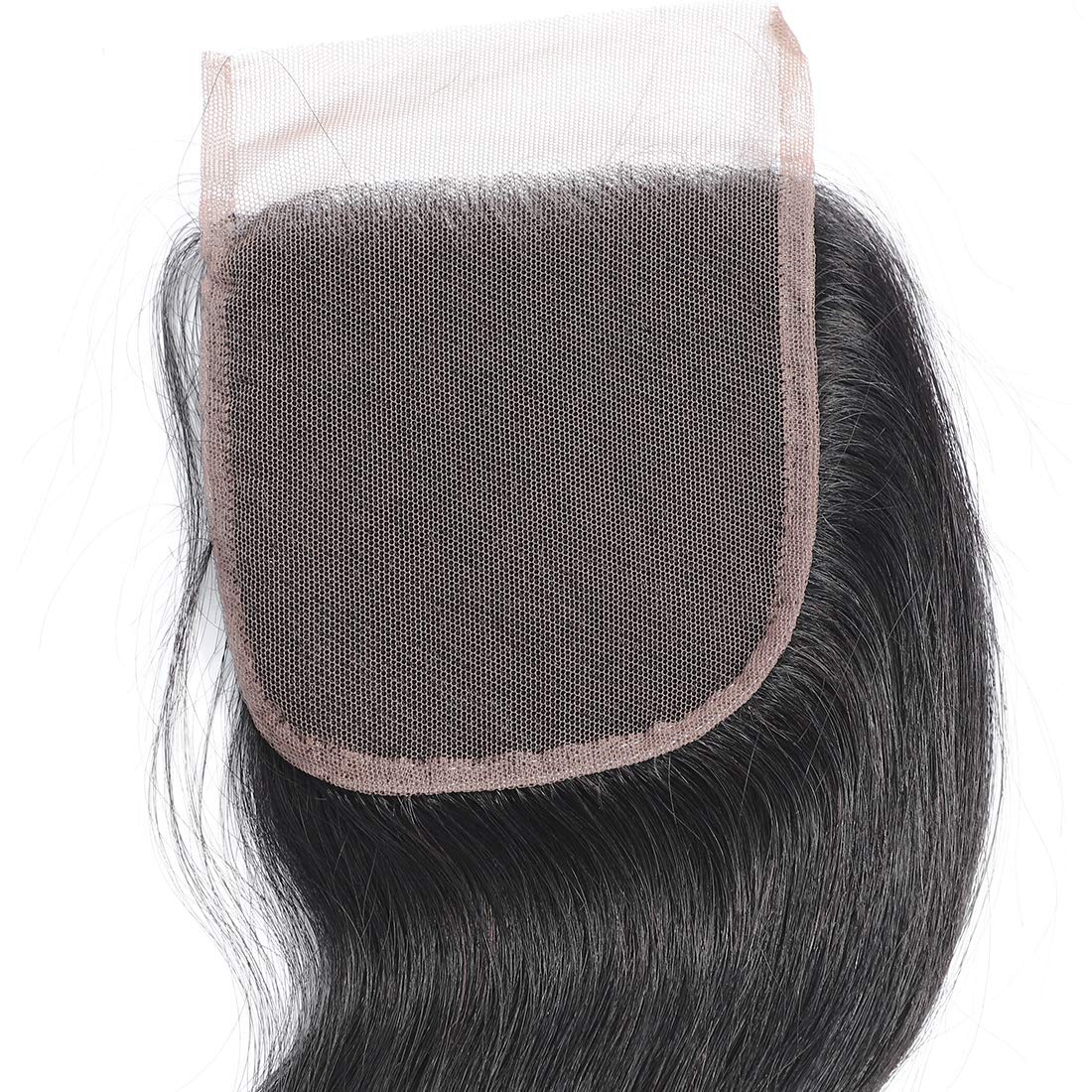 10, Free Part Closure: Misoun Hair Free Part Lace Closure 4X4 Body Wave Brazilian Virgin Human Hair 130% Density Lace Closure Natural Color Hair(10 Inch, 35G)