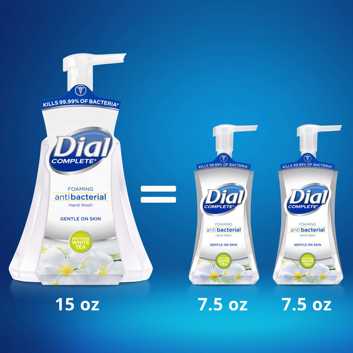 Dial Complete Antibacterial Foaming Hand Wash, Coconut Water/Soothing White Tea, 15 oz (Pack of 4)