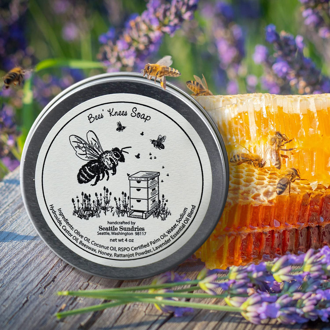 Lavender Lover Soap-100% Natural & Handcrafted, in Reusable Travel Gift Tin