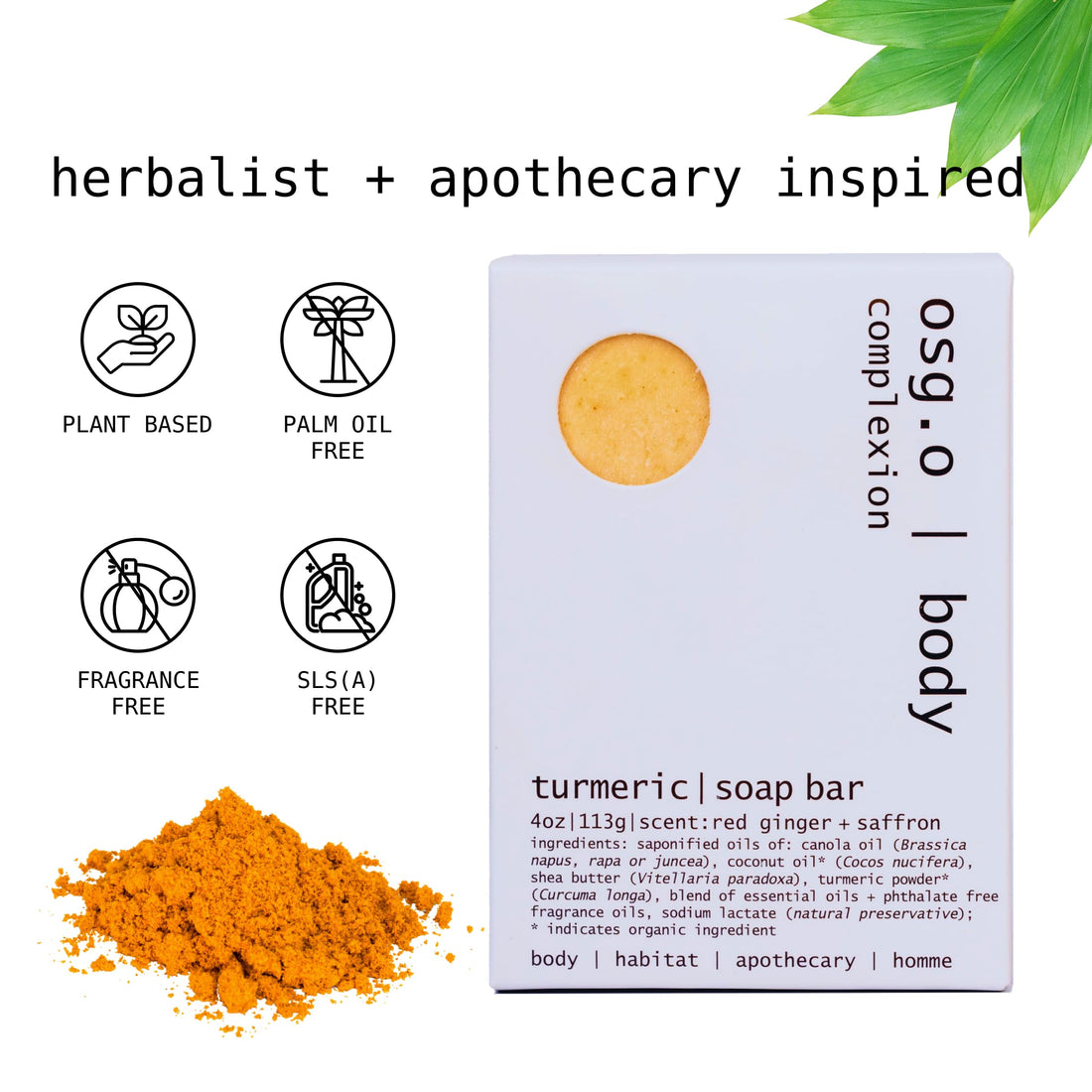 Natural Organic Soap Bar with Turmeric for Face and Body, Antibacterial Exfoliating Bar Soap with Shea Butter Moisture, Essential Oils, Bar Soap for Women and Men, 4oz, 1 Turmeric Soap Bar