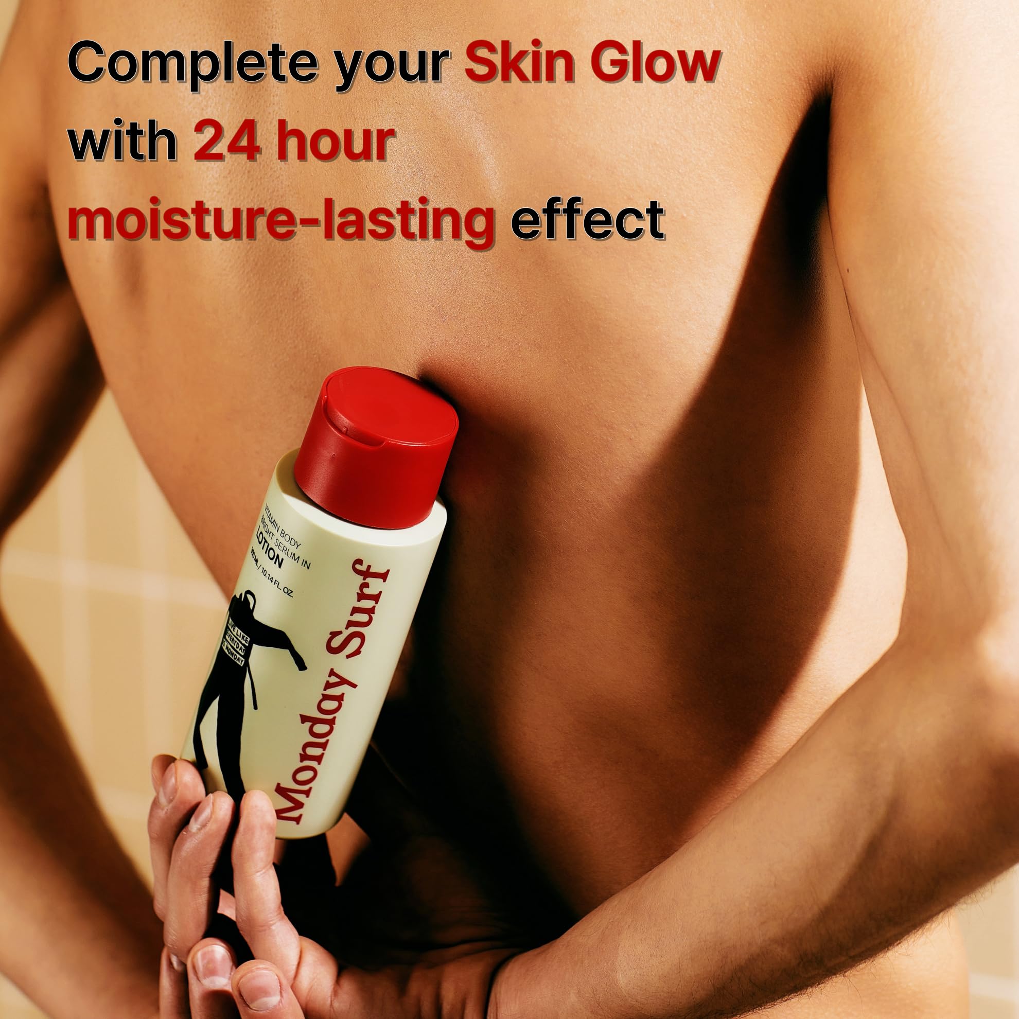 Vitamin Body Lotion-Vanilla Woods Scent, Glow Skin, Korean Body Lotion, 24-Hour Moisture Skin Care, Niacinamide, Vitamin C, Vegan, for Women & Men 10.14 Fl Oz