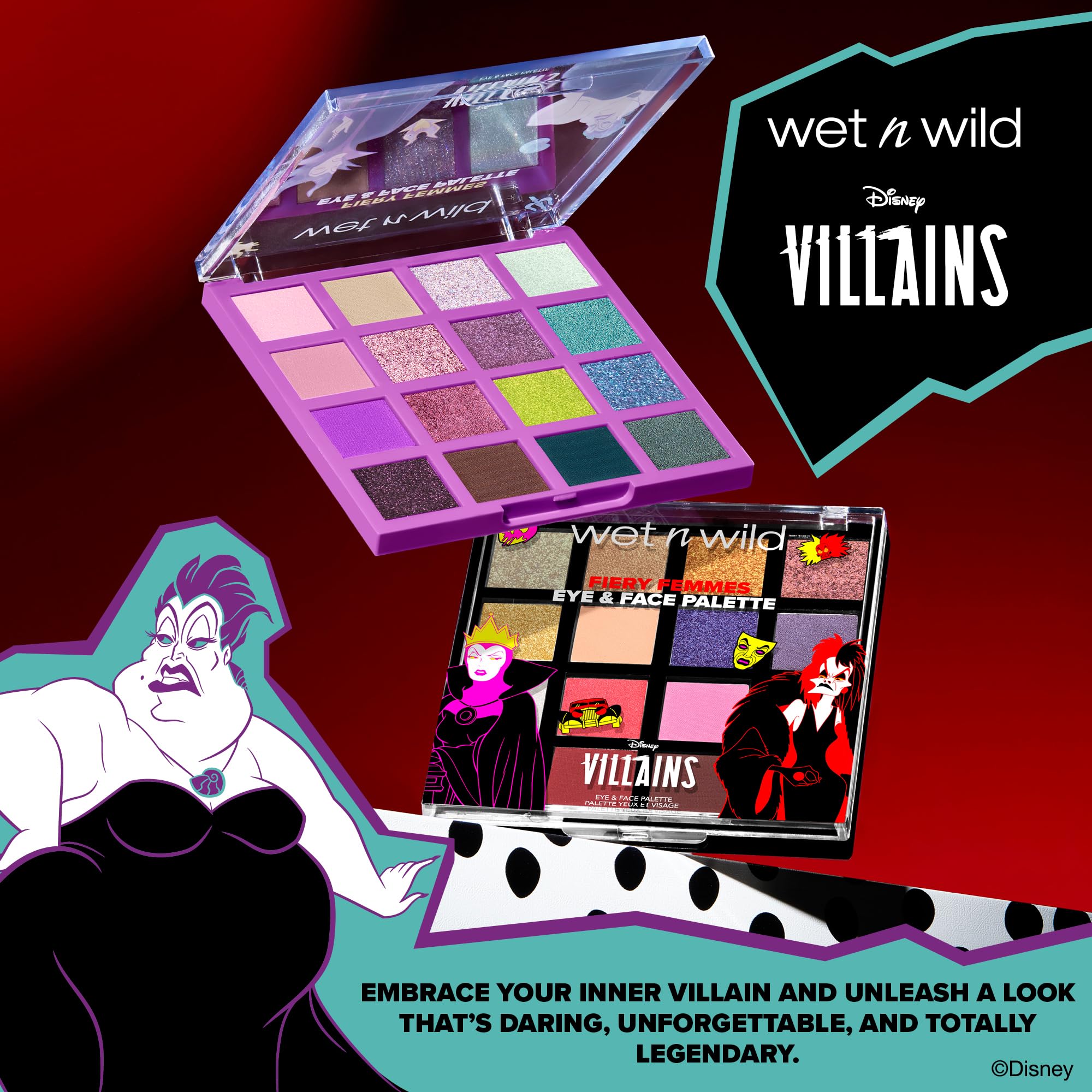 wet n wild Disney Villains Fiery Femmes Eye & Face Palette – Beautiful Destroyer