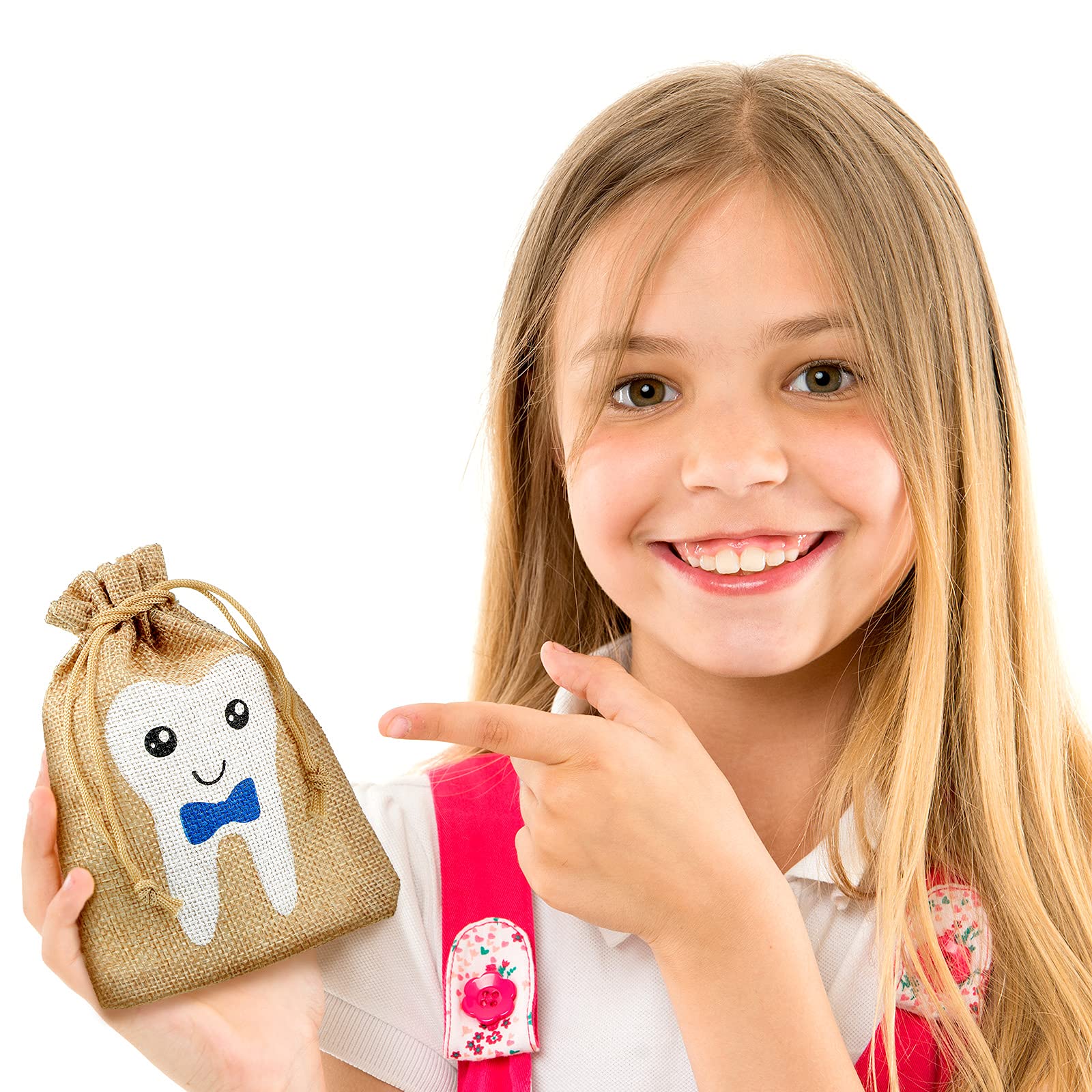 Tooth Fairy Bag Pouch for Boys and Girls to Place Under Pillow Milk Teeth Container Box for Toothfairy Tooth Holder Keepsake Gift for Kids Children Baby Shower Birthday (Blue Style)