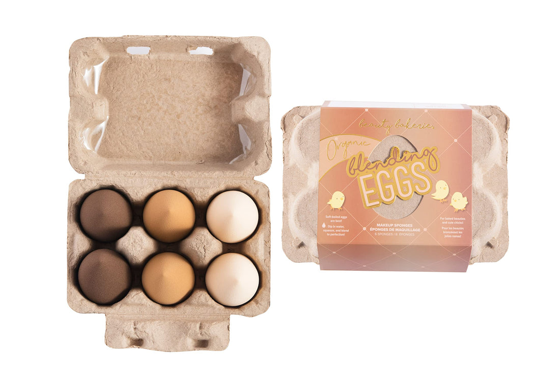 Beauty Bakerie - Organic Blending Eggs Beauty Sponges. Seamless Blending and Reduce Streaks. (6 Sponges)