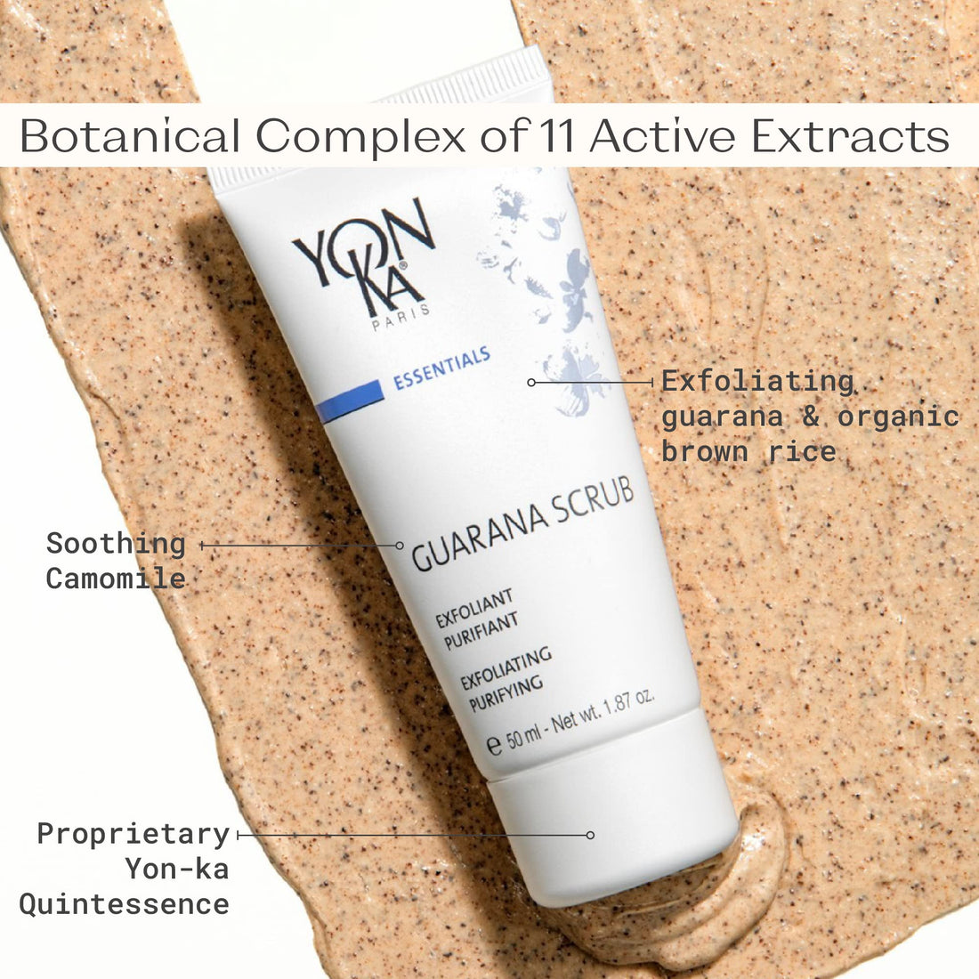 Yonka Essentials Guarana Scrub Cream, 1.87 Ounce