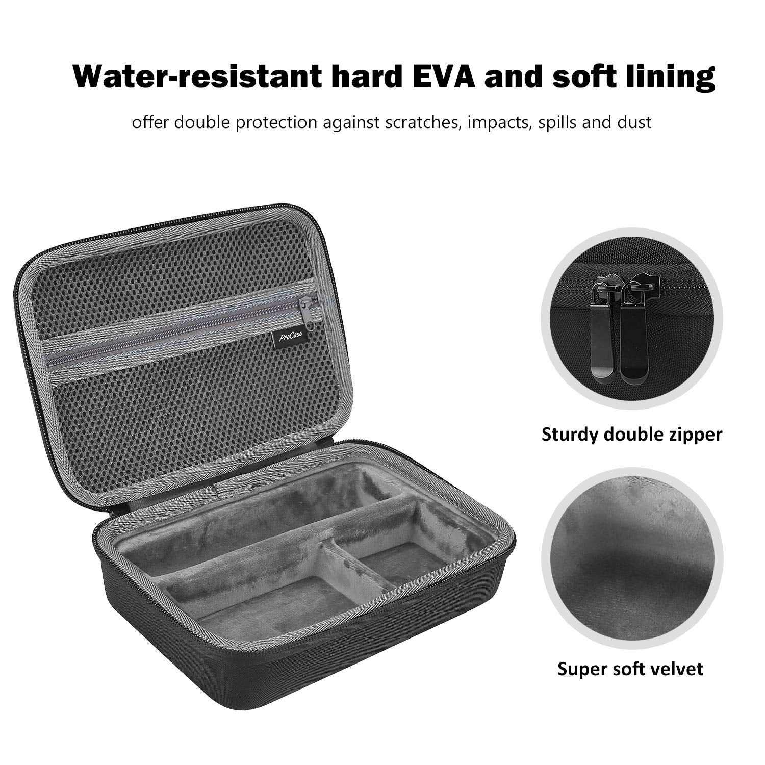ProCase Hard Travel Case for Multigroom Series 3000 5000 7000 MG3750 MG5750/49 MG7750/49 Men's Electric Trimmer Shaver and Attachments Father's Day Choice -Black