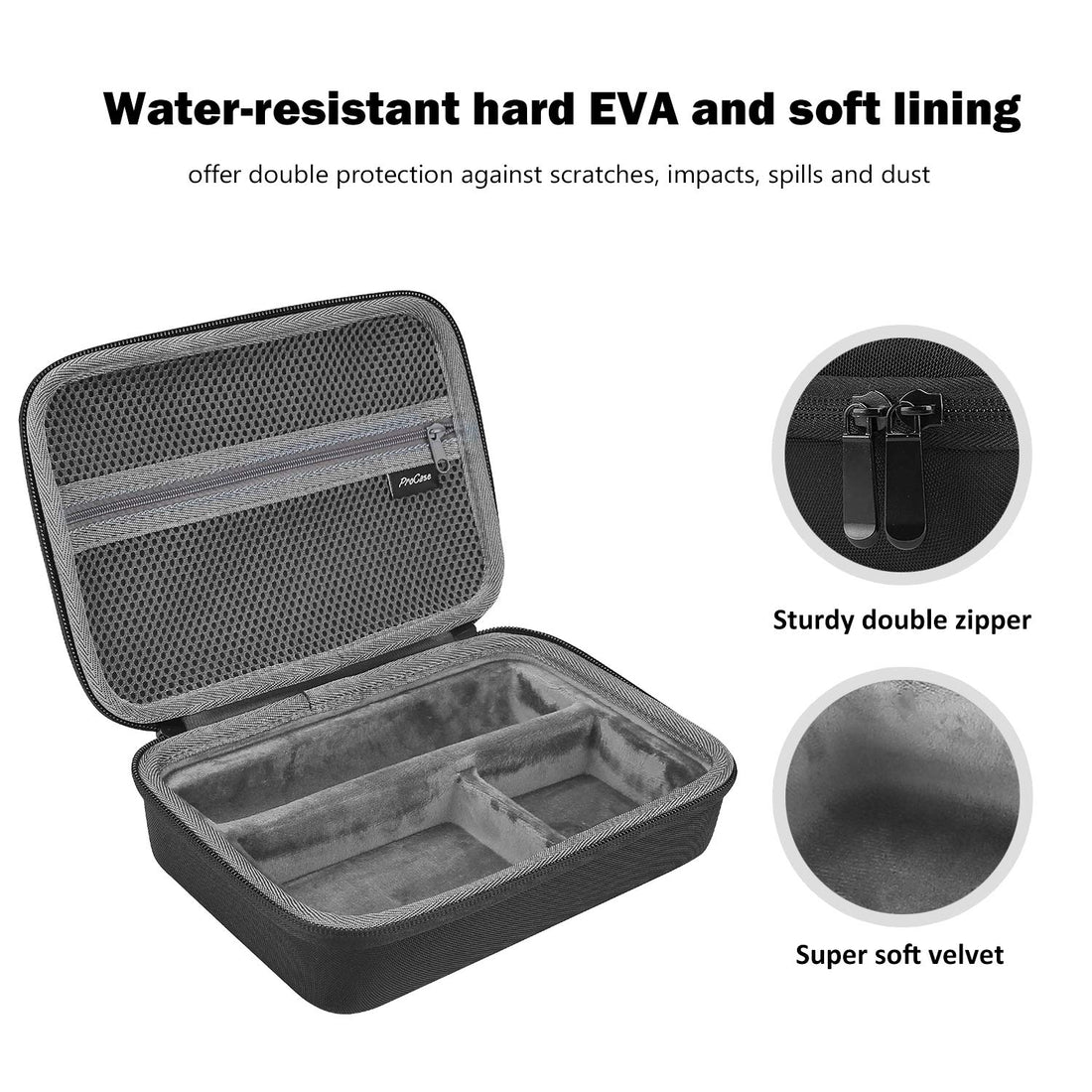 ProCase Hard Travel Case for Multigroom Series 3000 5000 7000 MG3750 MG5750/49 MG7750/49 Men's Electric Trimmer Shaver and Attachments Father's Day Choice -Black