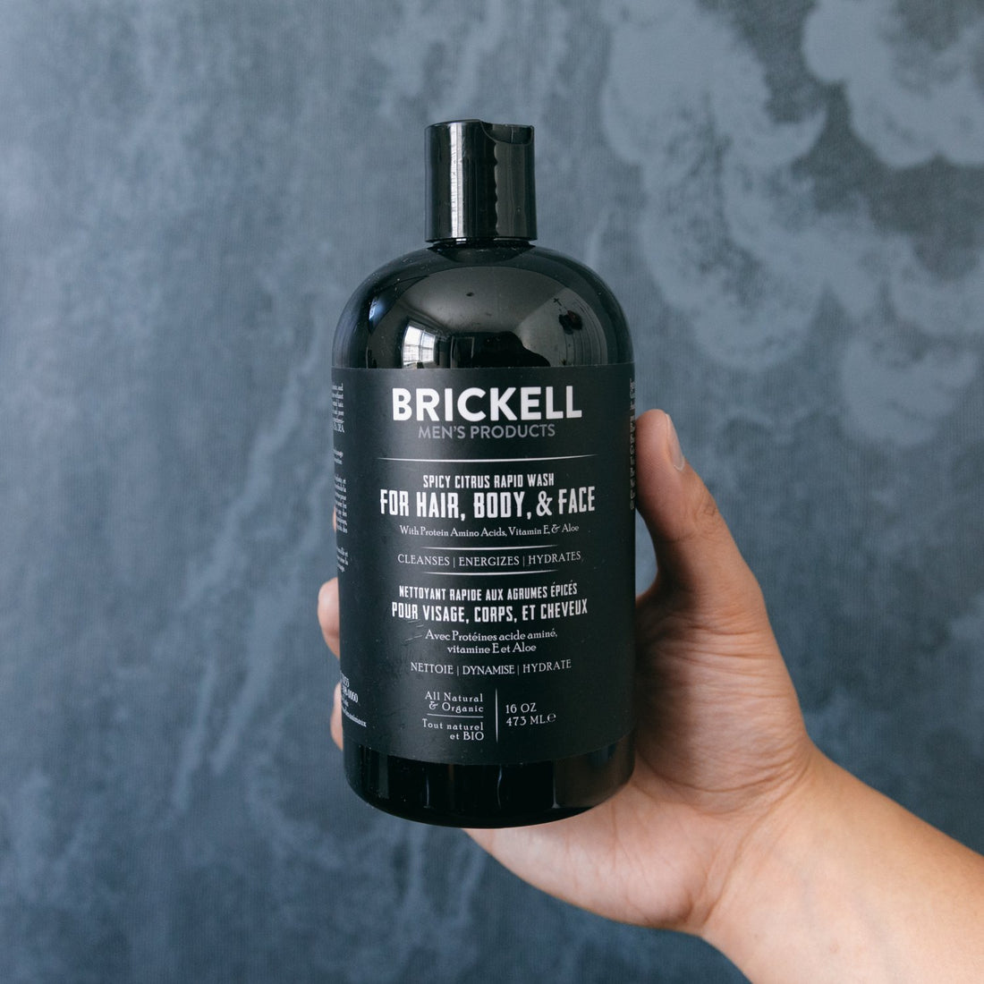 16oz , Spicy Citrus : Brickell Men's Rapid Wash - 3 in 1 Body Wash for Men - Natural & Organic (16oz, Spicy Citrus)