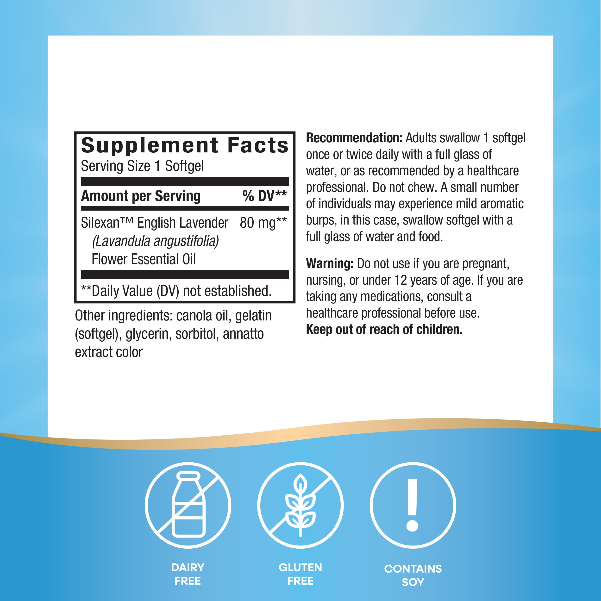 Nature's Way CalmAid, Helps Manage Stress and Tension*, Clinically Studied Lavender, Non-Drowsy, 90 Softgels