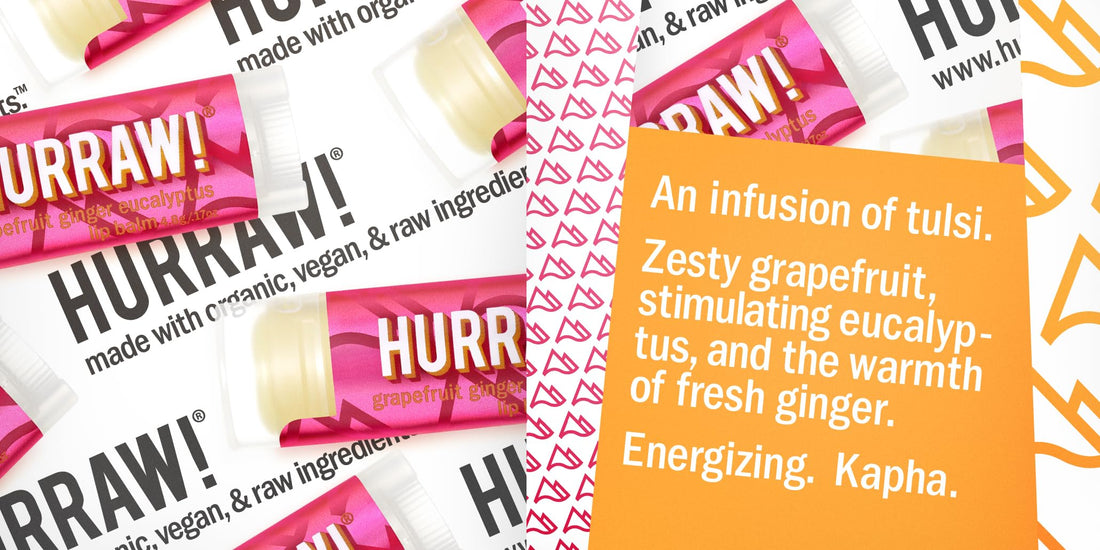 Hurraw! Grapefruit, Ginger, Eucalyptus (Kapha) Lip Balm, 2 Pack: Organic, Certified Vegan, Cruelty and Gluten Free. Non-GMO, 100% Natural Ingredients. Bee, Shea, Soy and Palm Free. Made in USA