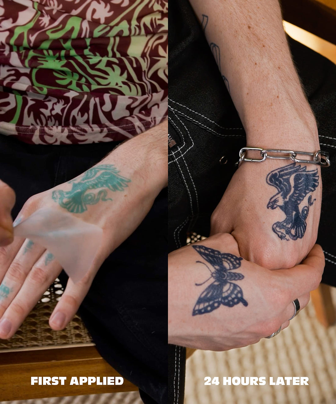 Inkbox Temporary Tattoos, Semi-Permanent Tattoo, One Premium Easy Long Lasting, Waterproof Temp Tattoo with For Now Ink - Lasts 1-2 Weeks, Earth Tattoo, 7 x 2 in, Anywhere