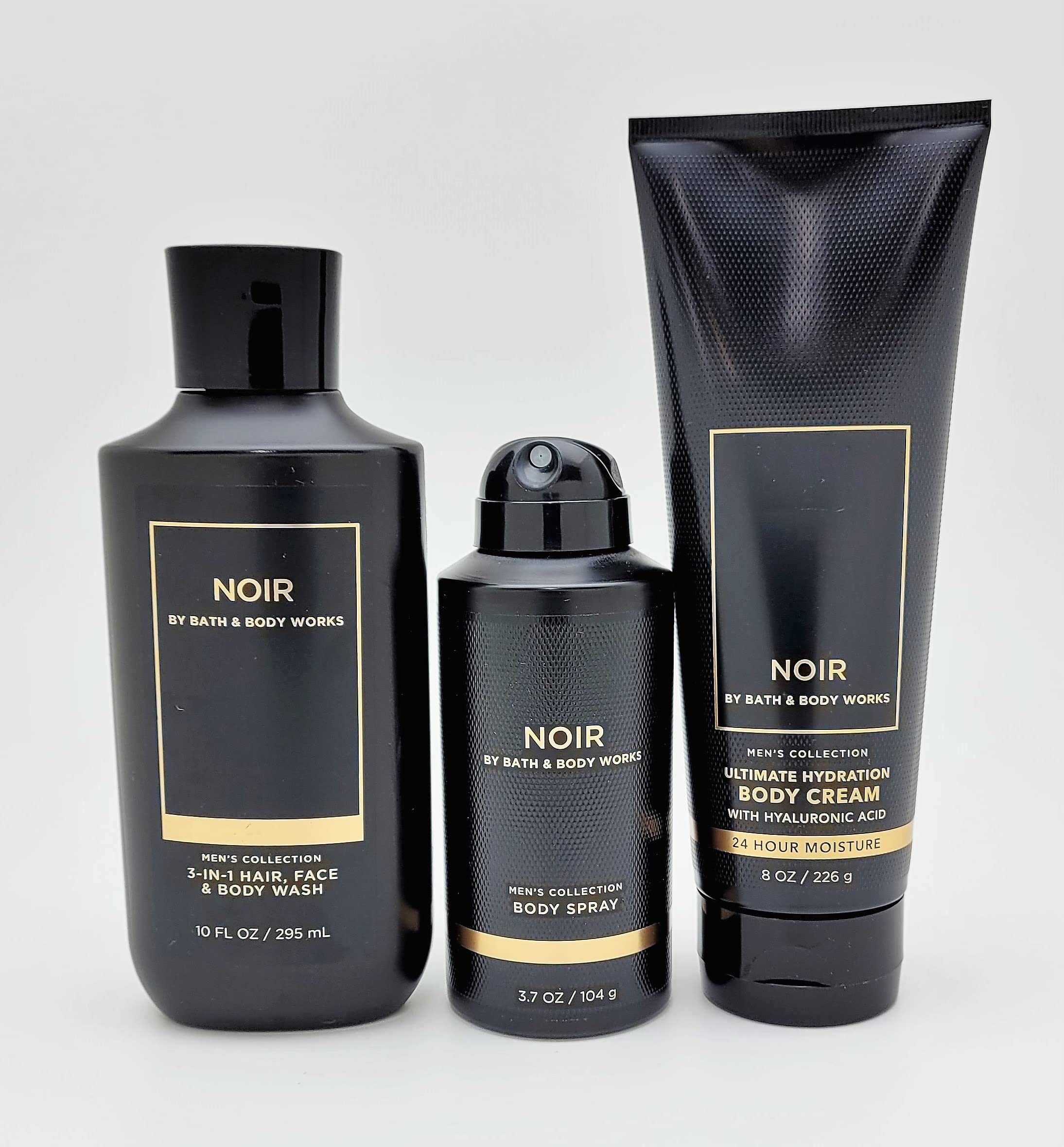 Bath & Body Works - Noir for Men 3-in-1 Hair, Face & Body Wash, Body Spray and Hydration Cream (2021)