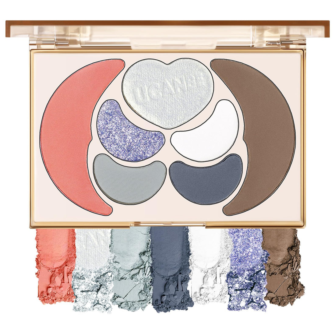 UCANBE All-In-One Makeup Kit - 4 Shimmer Matte Eyeshadows, 1 Pink Blush, 1 Bronzer Contour, 1 Illuminator Highlighter Palette - Iceberg Makeup Set for Women, Teens & Professionals