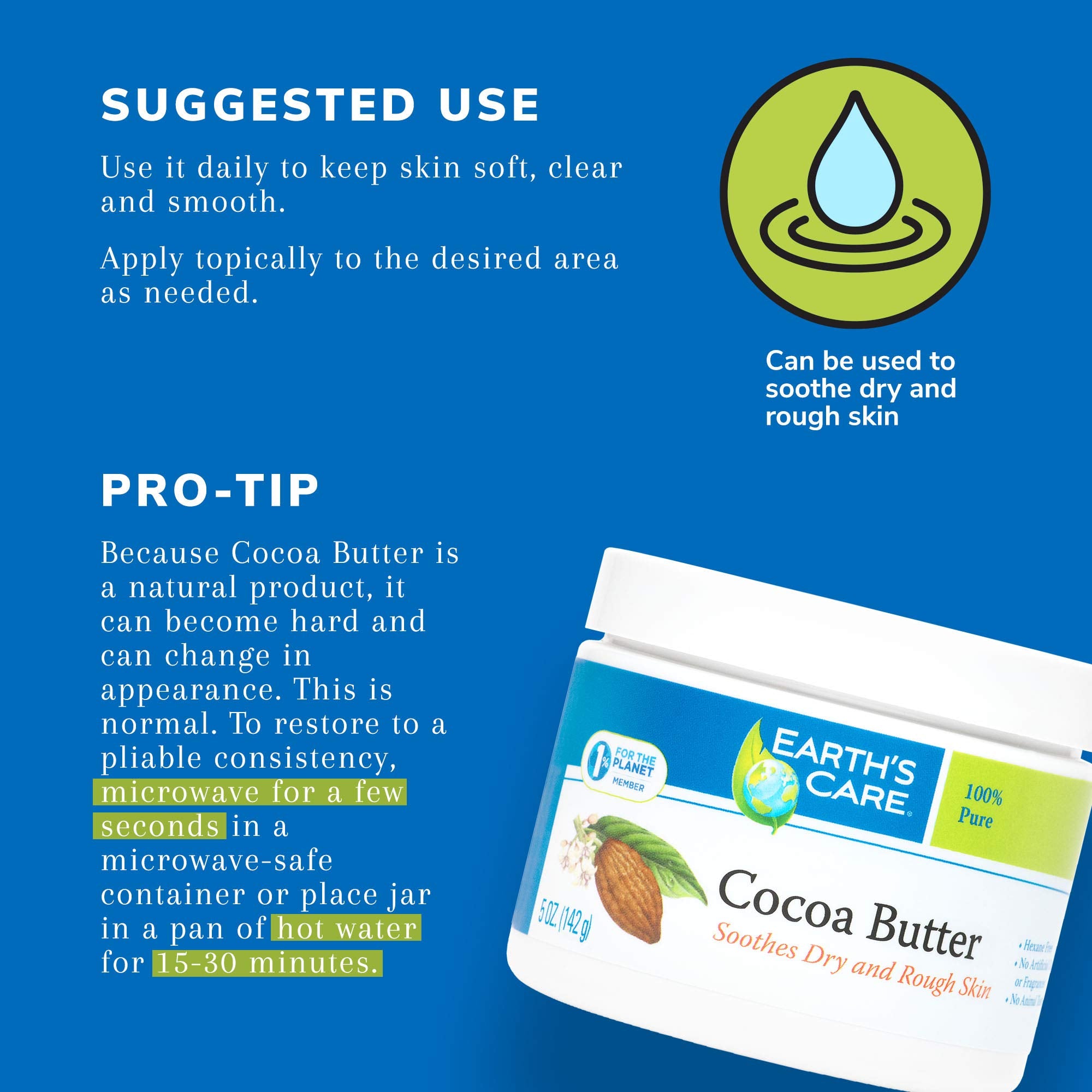 Earth's Care Cocoa Butter, 5 oz