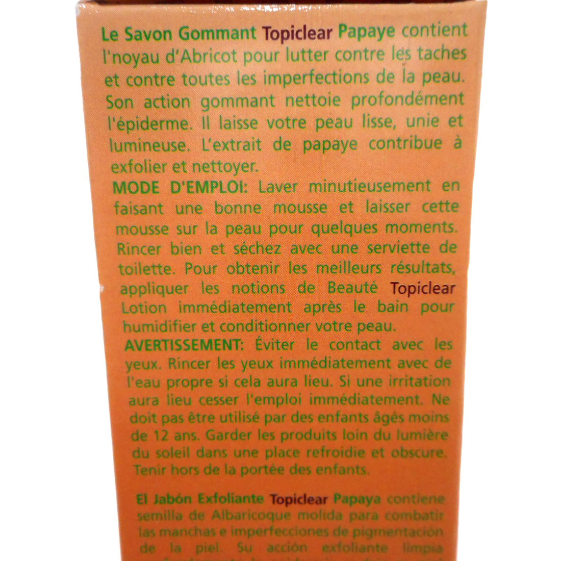 Topiclear Exfoliating Soap, Papaya, 7 oz. by Topiclear