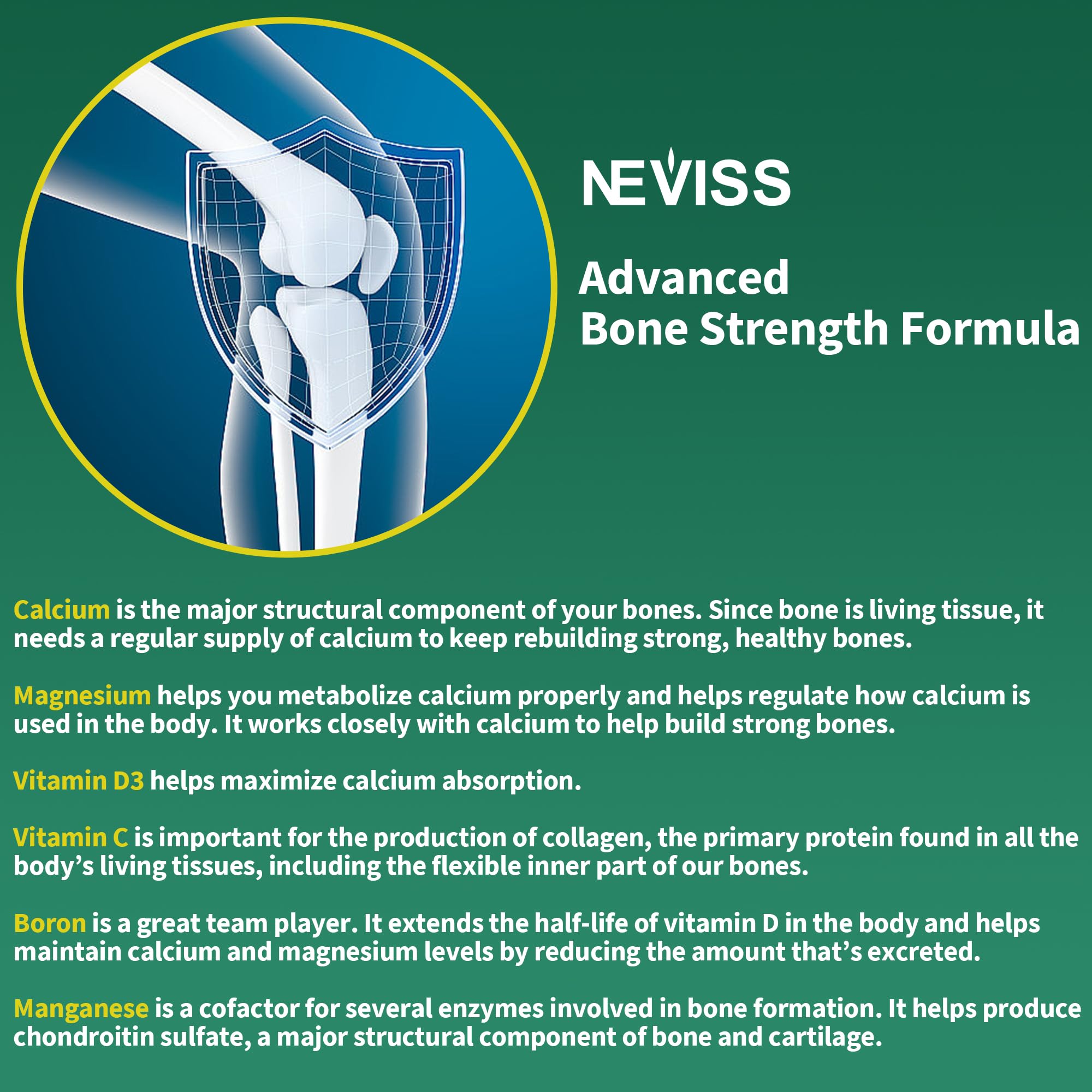 Algae Calcium Gummies 600mg with Vitamin D3, C, Magnesium, Boron, Manganese, Plant-Based Calcium Supplement for Bone Health & Strength, Minerals Complex, Gentle Digestion, Sugar Free, Vegan, 60 Counts