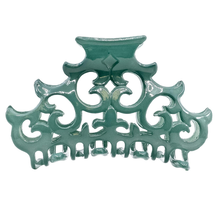 Camila Paris French Hair Clips for Women, Large Green, Antique, Girls Hair Claw Clips Jaw Fashion Durable and Styling Hair Accessories for Women, Made in France