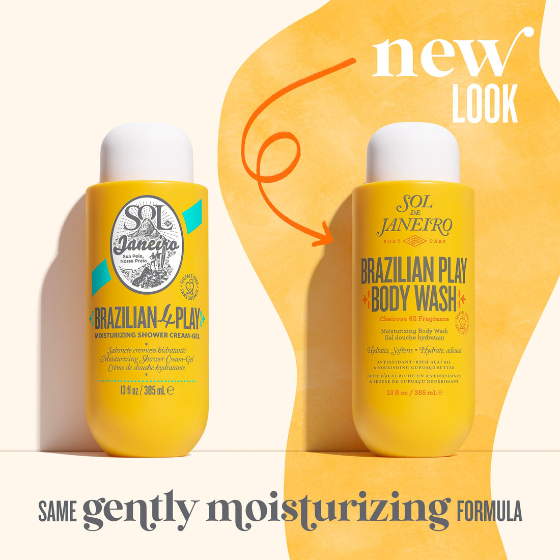 Sol de Janeiro Brazilian Play Moisturizing Shower Cream Gel Body Wash 385mL/13.0 fl oz.