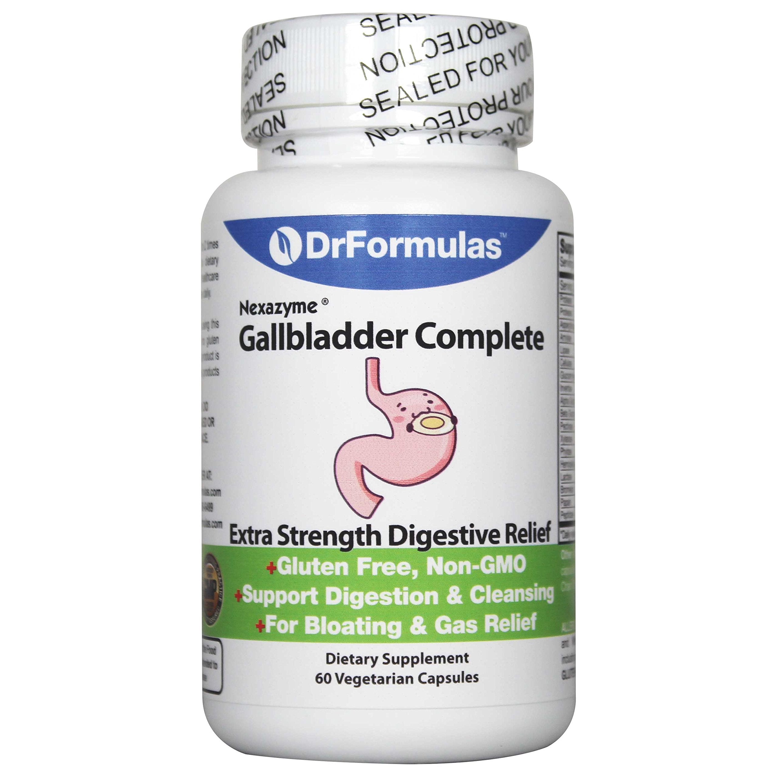 DrFormulas 18 Digestive Enzymes to Support Gallbladder and Pancreatic Enzymes with Amylase, Protease, Lipase, Lactase, Cellulase, Bromelain 60 Capsules