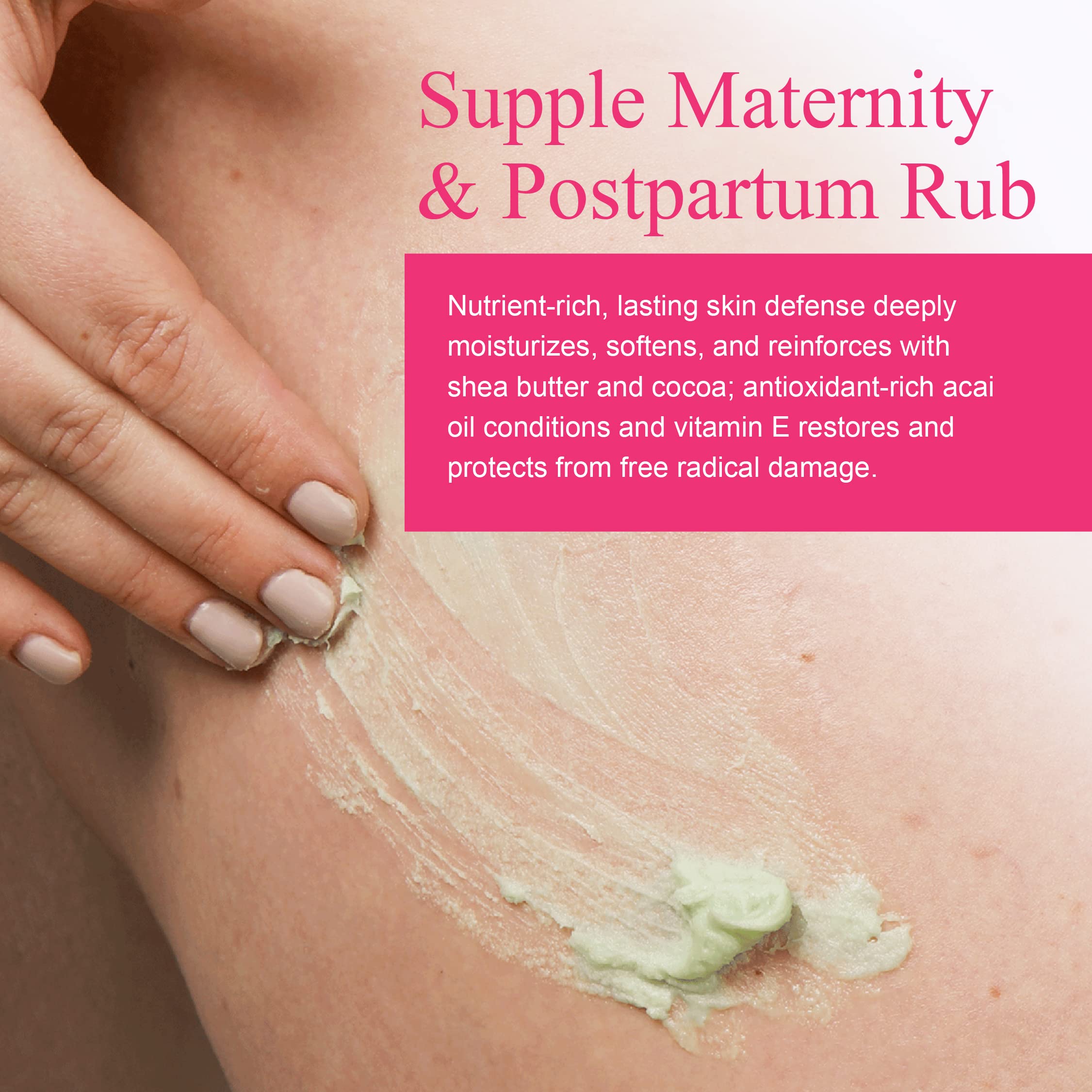 100% PURE Skin Support Stretch Mark Butter Belly Moisturizer - Nourishing Skin Defense with Vitamins & Antioxidants Natural Pregnancy Formula - Shea, Cocoa Butter, Vitamin E Cream - Vegan - 1.35oz