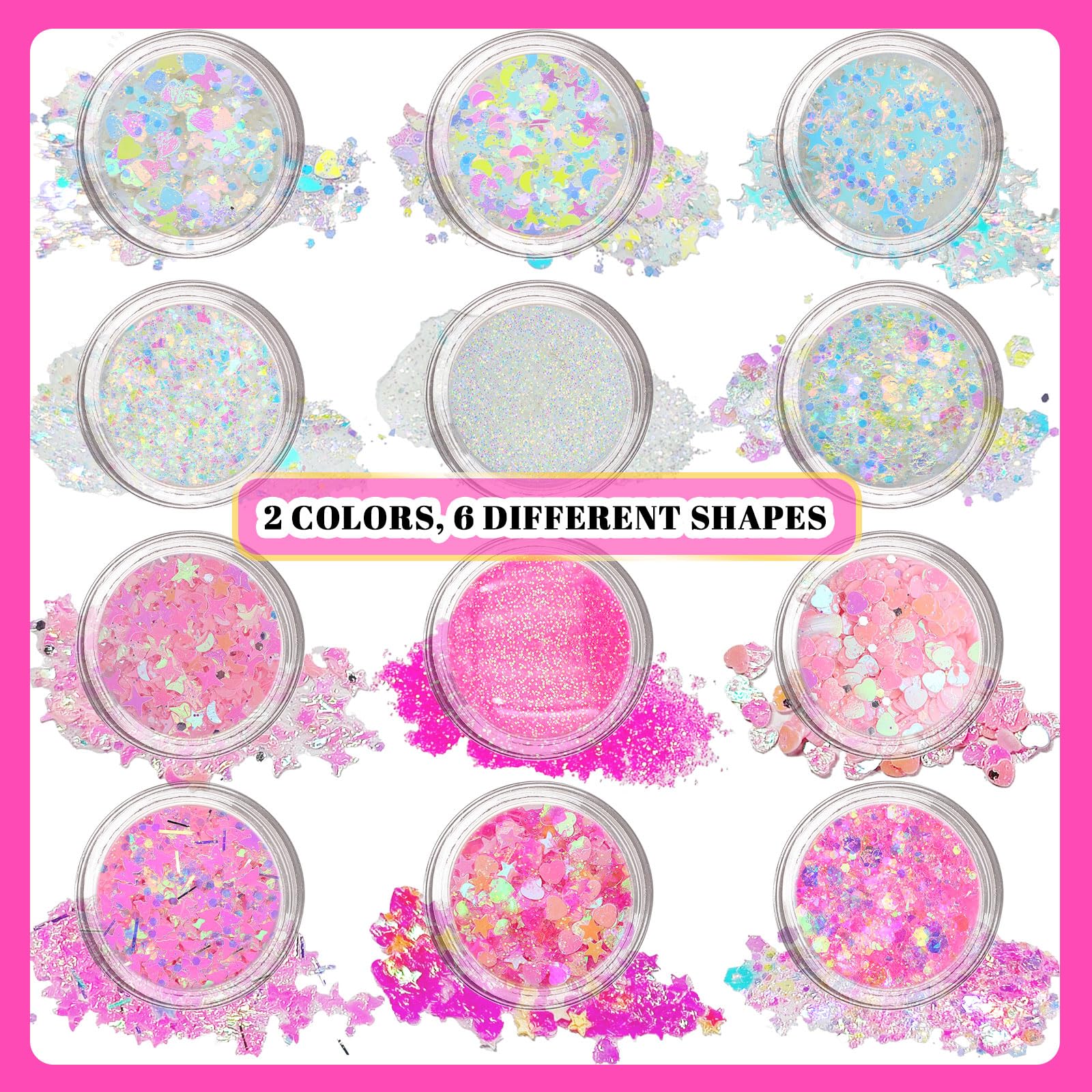12 Colors Face Glitter Body Glitter Gel Set, Makeup Gel for Body, Hair, Face and Eye, Suitable for Musical Festival Carnival Dance Halloween Party Beauty Mermaid Sequins Makeup