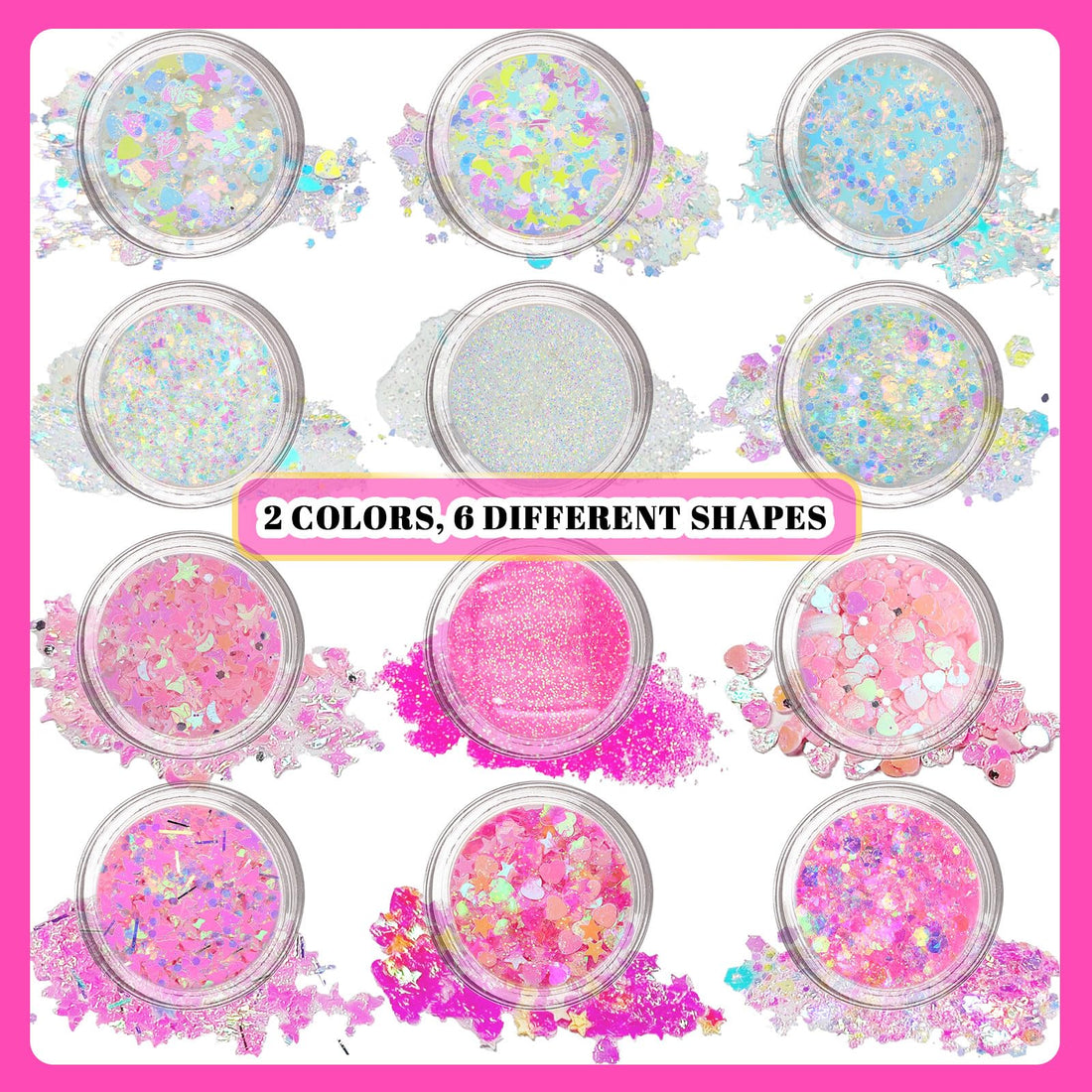 12 Colors Face Glitter Body Glitter Gel Set, Makeup Gel for Body, Hair, Face and Eye, Suitable for Musical Festival Carnival Dance Halloween Party Beauty Mermaid Sequins Makeup