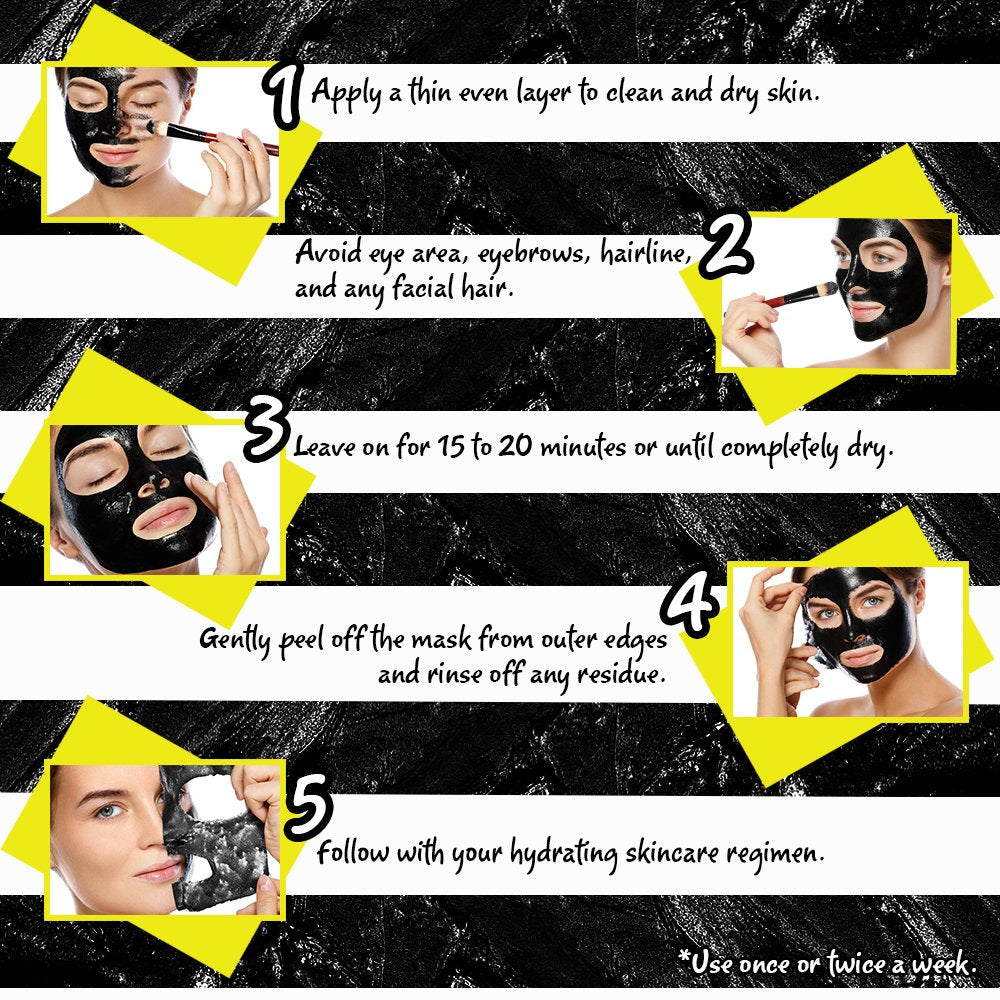 Body Drench The Black Mask – Charcoal Blackhead Remover & Deep Cleansing Peel-Off Face Mask for Pores and Oily Skin 2 Pack