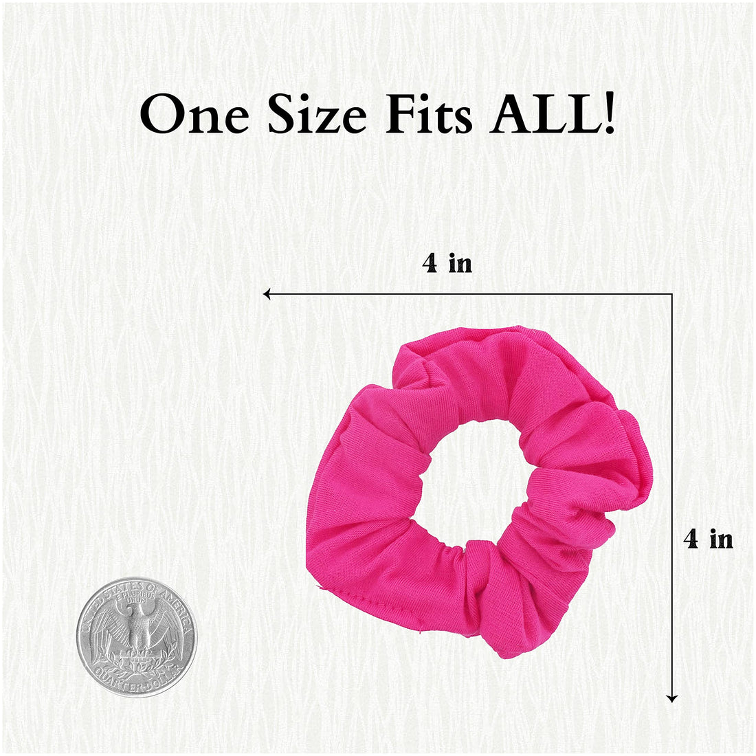 Motique Accessories 12 Pack Solid Hair Ties Scrunchies - Hot Pink