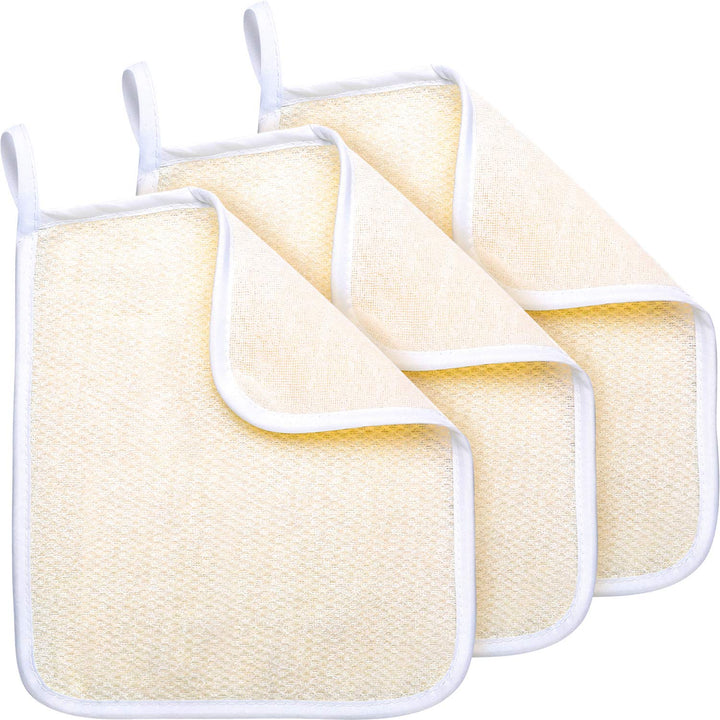3 Pack Exfoliating Face and Body Wash Cloths Towel Weave Bath Cloth Exfoliating Scrub Soft Washcloth Massage Bath Towel for Women Man