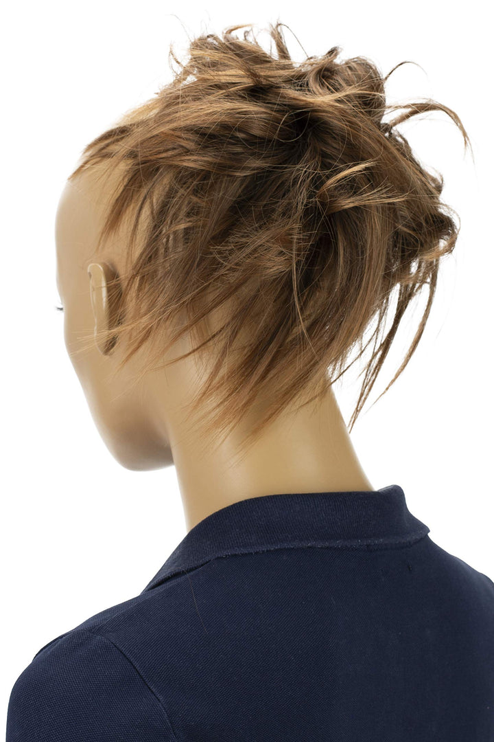 PRETTYSHOP Hairpiece Hair Rubber Scrunchie Scrunchy Updos VOLUMINOUS Wavy Messy Bun brown mix # 4T30 G8F