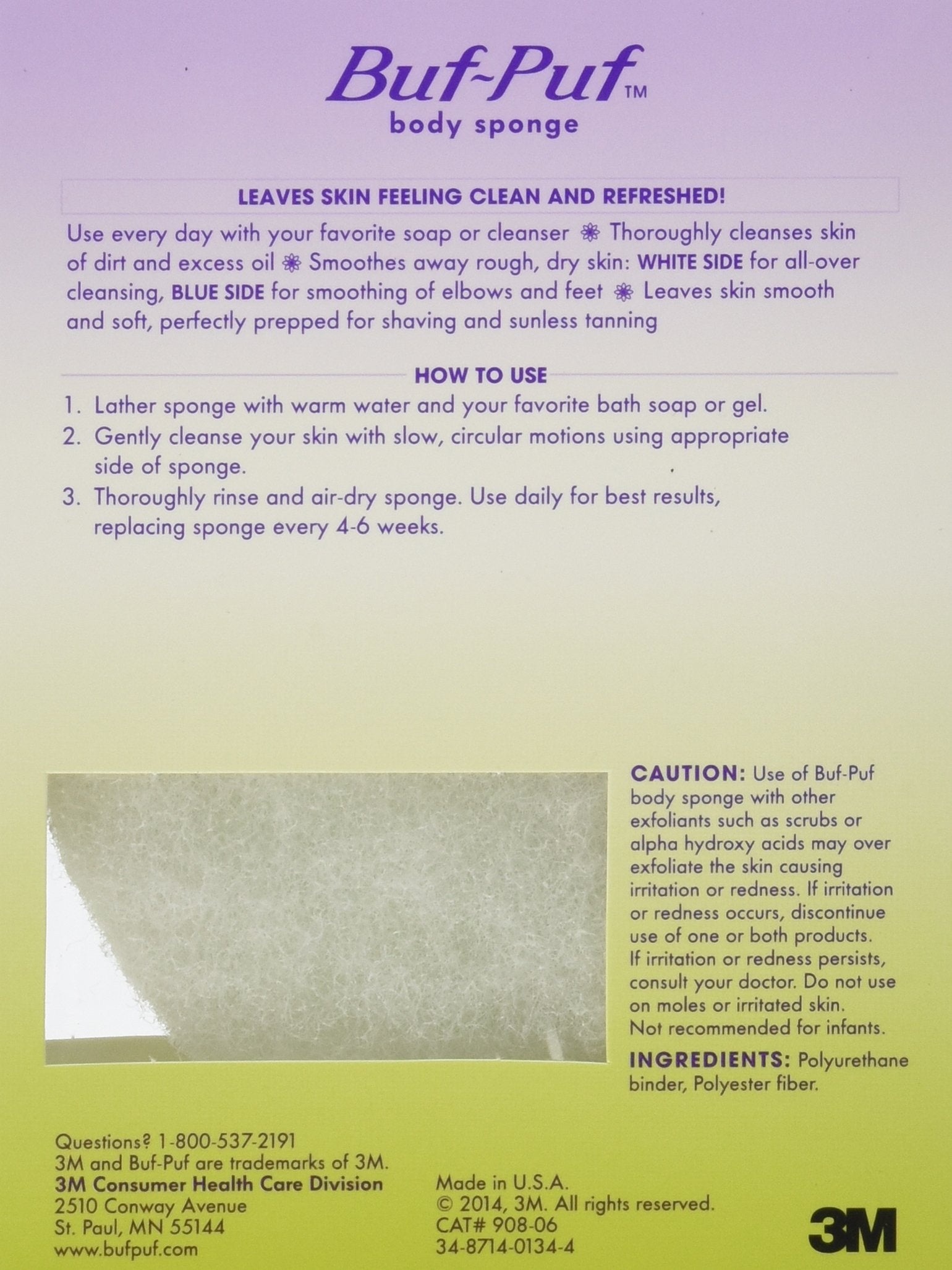 Buf-Puf Double-Sided Body Sponge (Pack of 6)