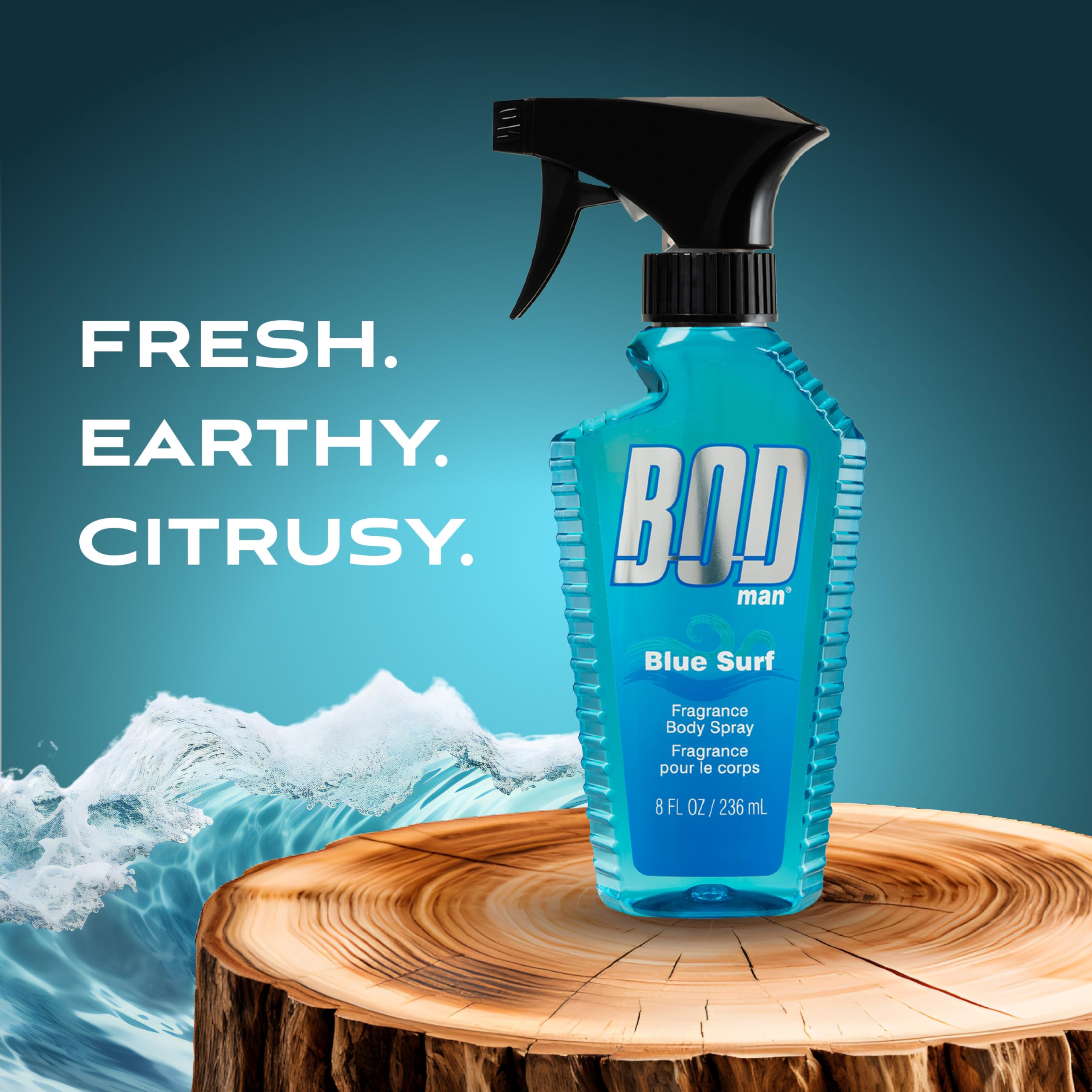 BOD Man Fragrance Body Spray, Blue Surf, 8 fl oz