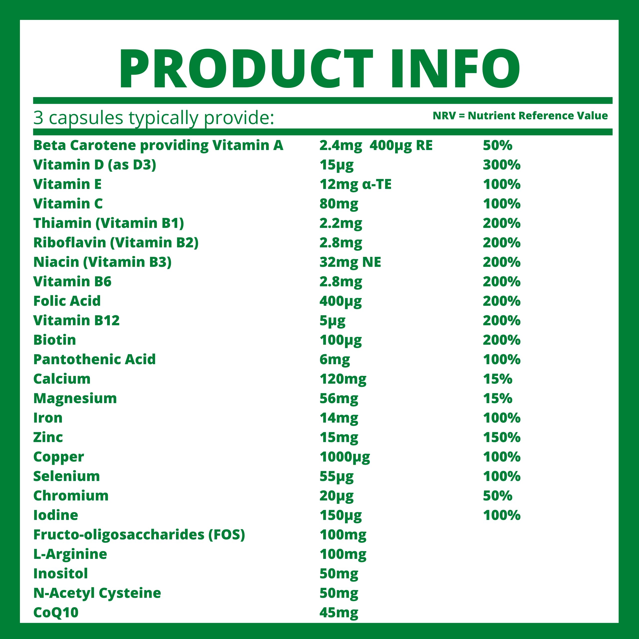 Fertility Supplements for Women | Complete Fertility Support Supplement | 400µg Folic Acid, Iron, Selenium, Zinc, Vitamins A, D3, E, C, etc