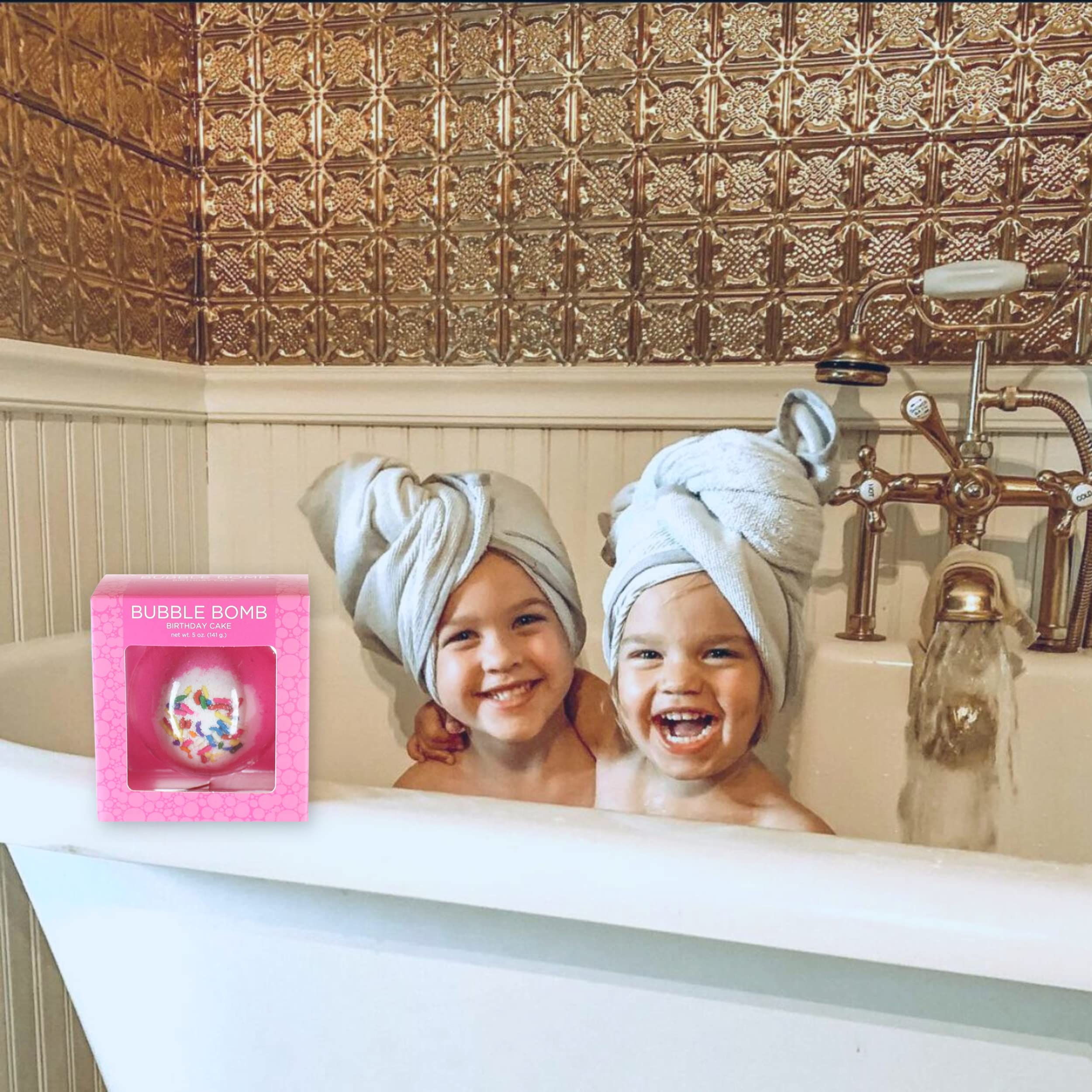 Birthday Cake Bubble Bath Bomb In Gift Box - Large Lush Pink Cupcake Bath Fizzy By Two Sisters Spa - Homemade By Moms In The Usa - Relaxing, Moisturizing, Fun Gift For All Ages